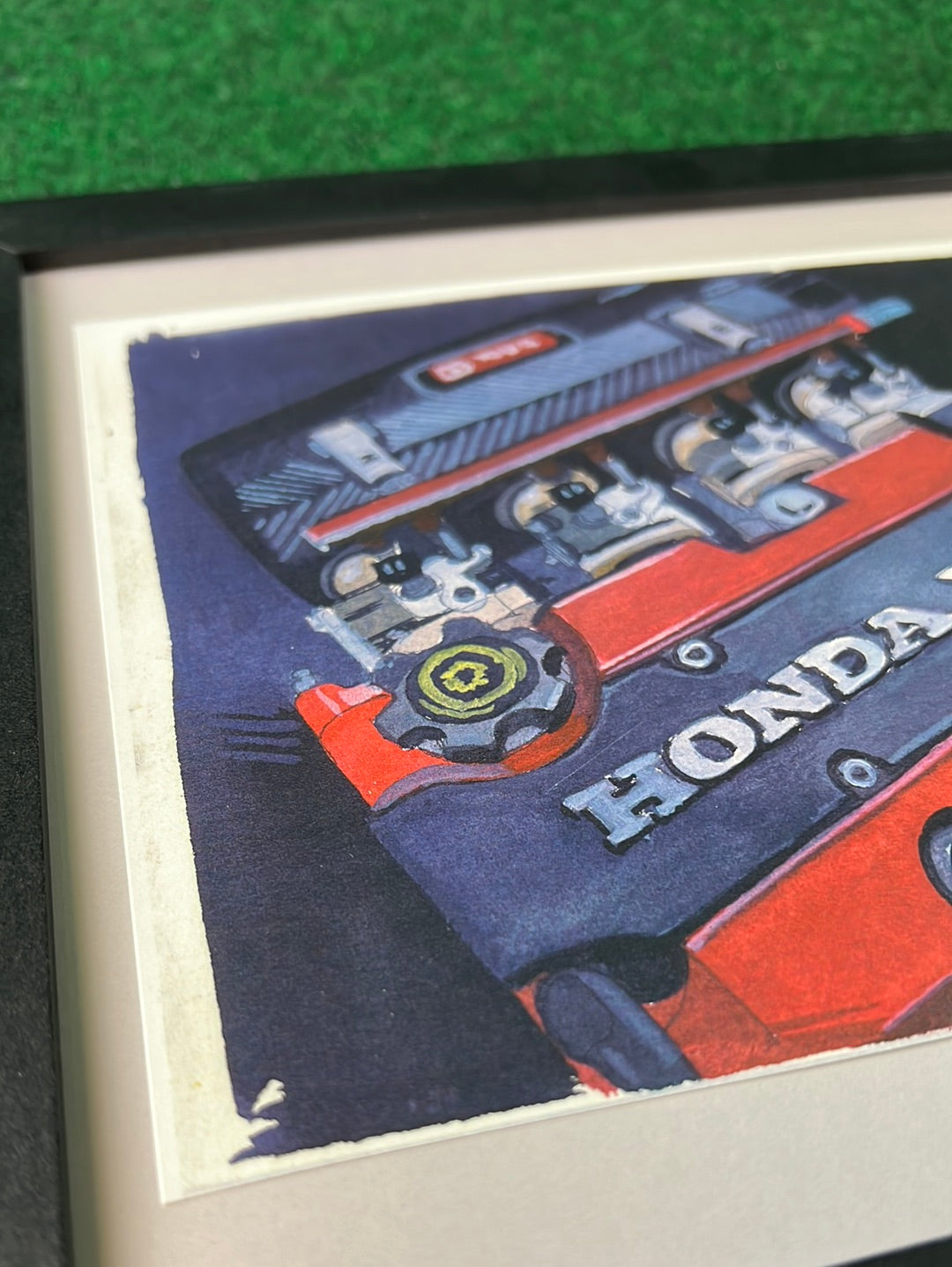 UNDERDOGZ - Honda S2000 Engine Framed, Hand Drawn, Watercolor Painted & Signed Print