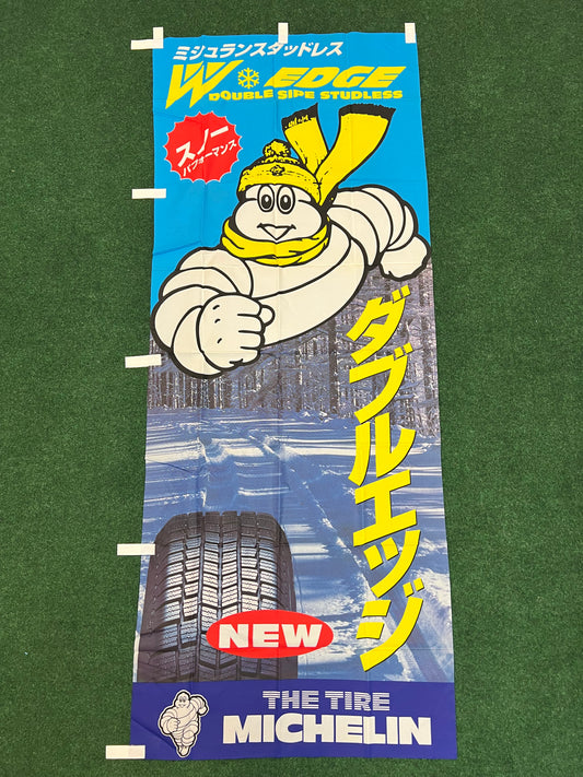 Michelin Tire - Edge Double Sipe Studless Winter Tire Vintage Japanese Advertising Nobori Banner