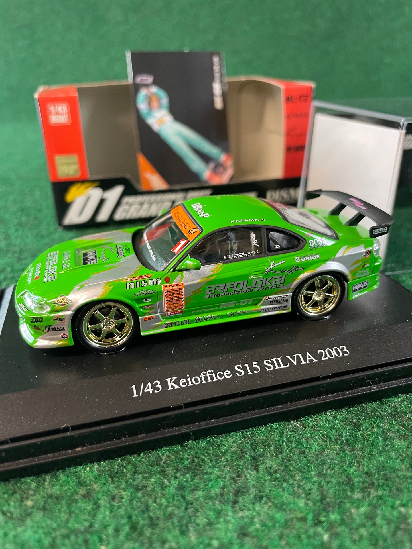 DISM D1 Grand Prix Memorial - 2003 Kei Office Nissan Silvia S15 #1 Car 1/43 Scale Diecast