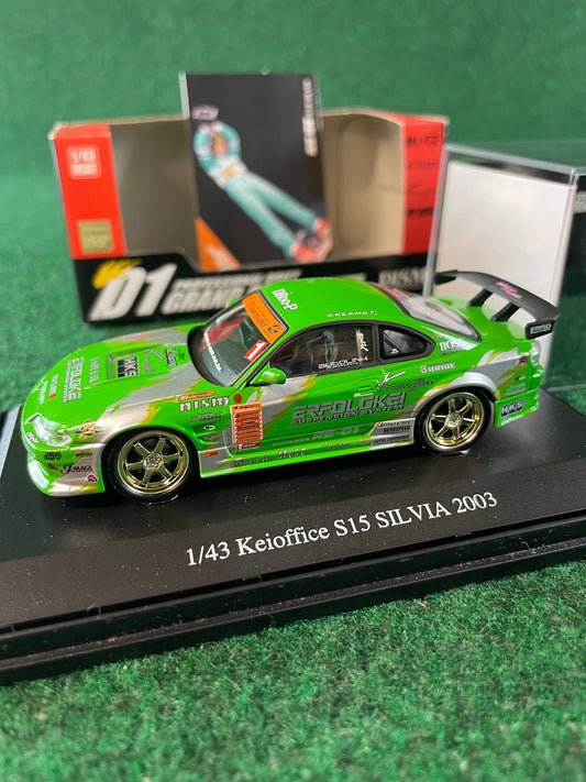 DISM D1 Grand Prix Memorial - 2003 Kei Office Nissan Silvia S15 #1 Car 1/43 Scale Diecast