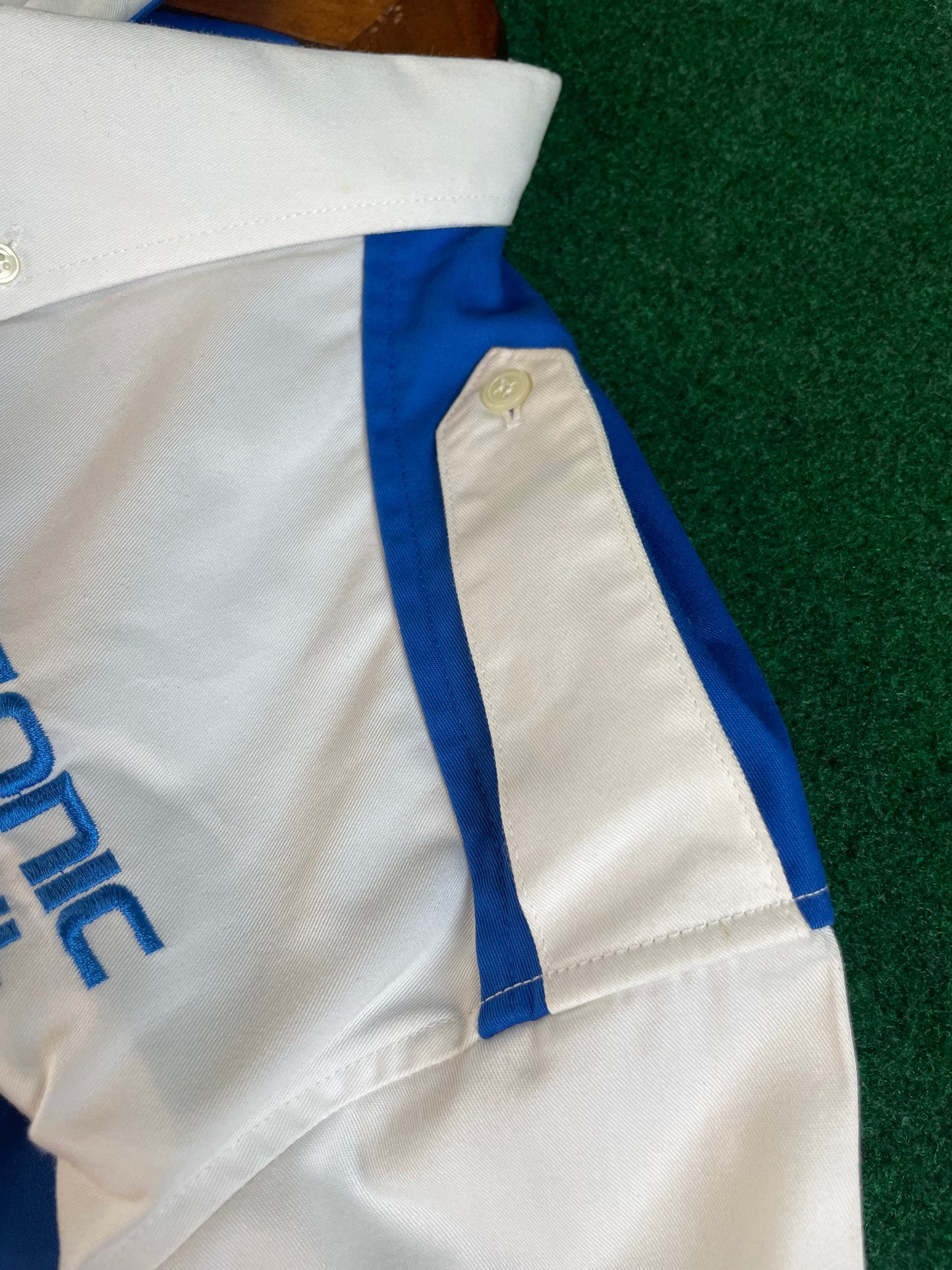 Calsonic Team IMPUL - Blue & White Long Sleeve Buttondown Crew Shirt
