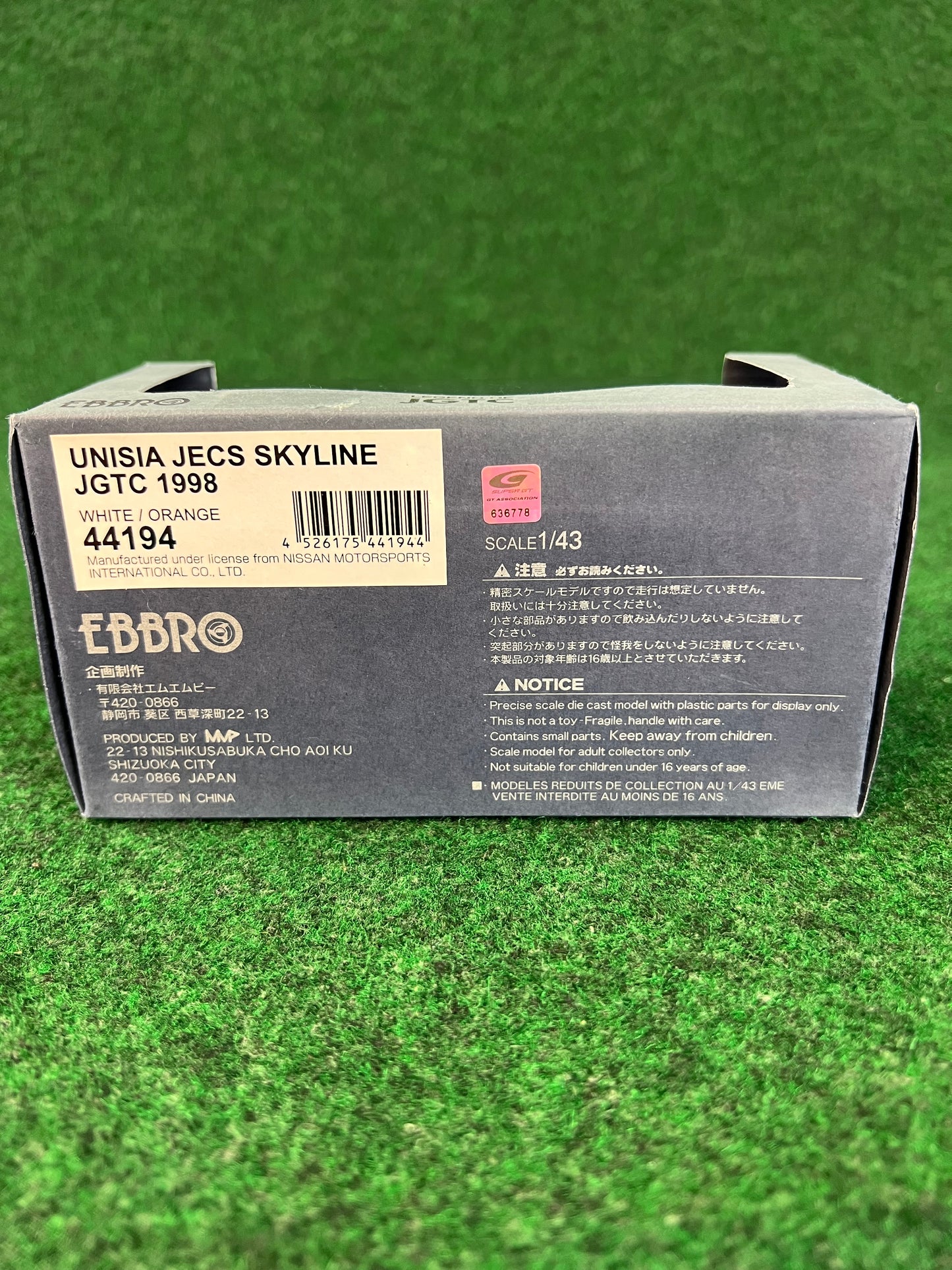 EBBRO Legends of JGTC - 1998 Unisia JECS Nissan Skyline R33 GTR 1/43 Scale Diecast