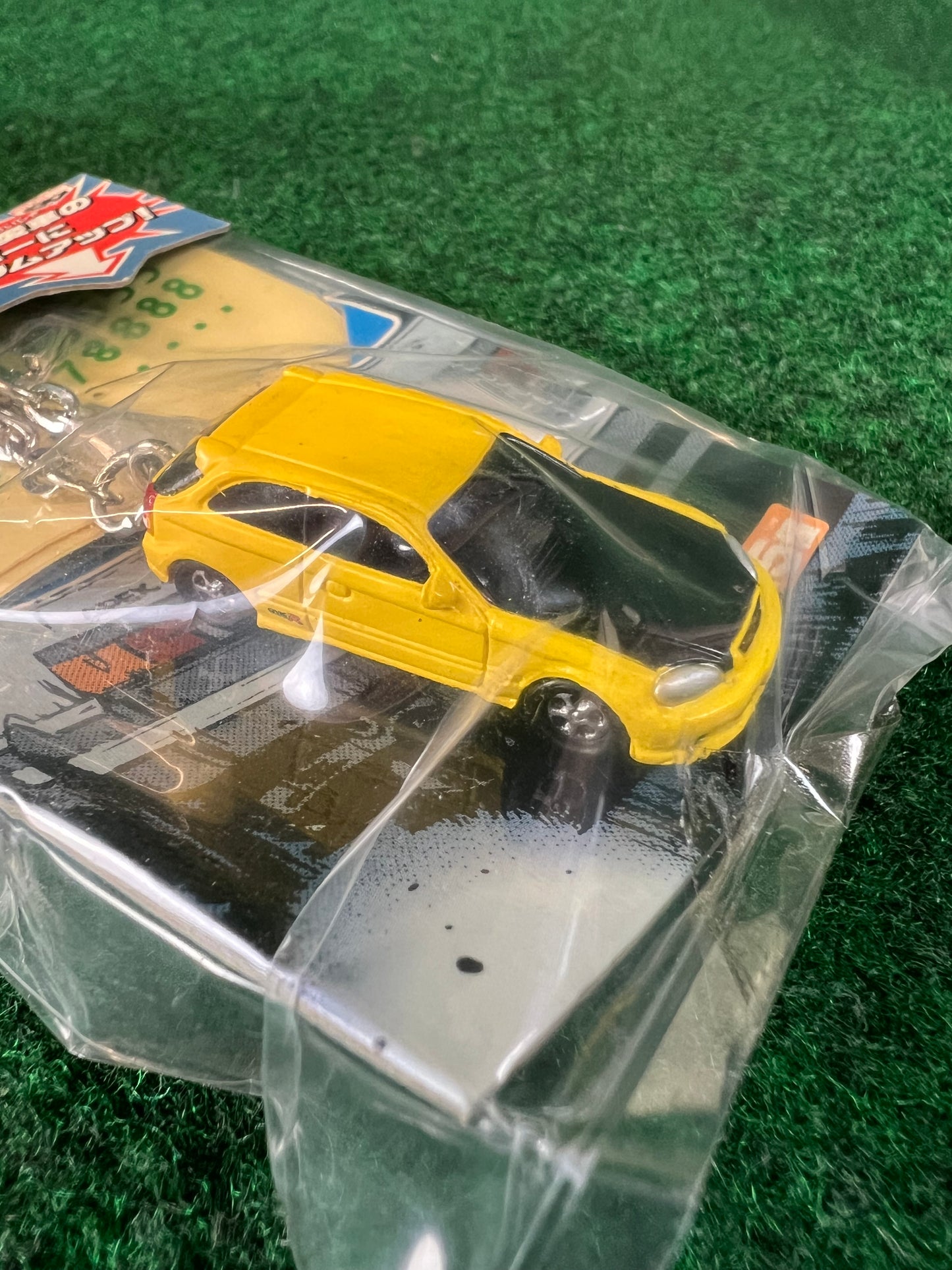 Initial D - Honda Civic EK9 with License Plate and Numbers Charm Keychain
