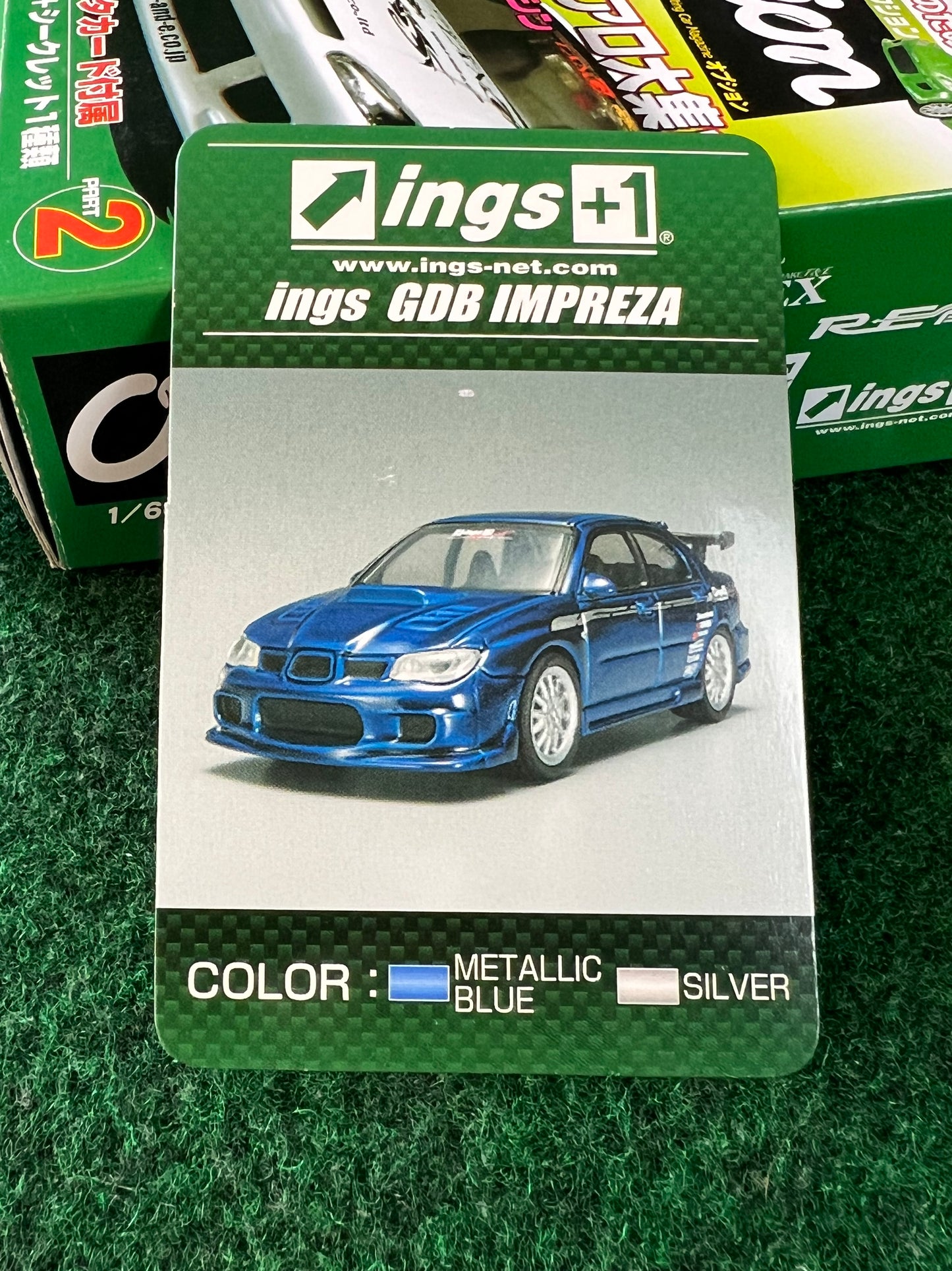 Aoshima - Option ings GDB Subaru WRX (Silver) 1/64 Scale Diecast Car