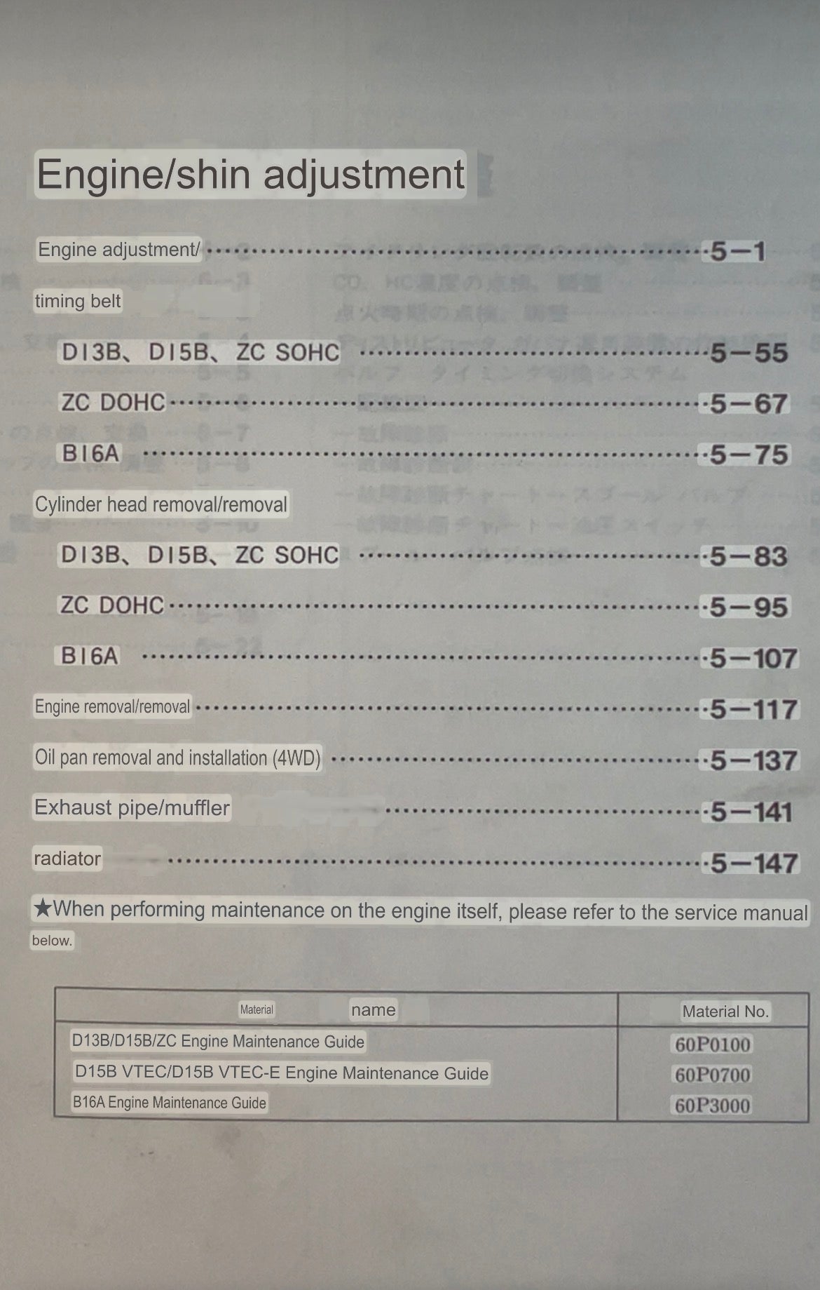 Honda Civic / Civic Ferio (9/1991) JDM Factory Service Manual Book