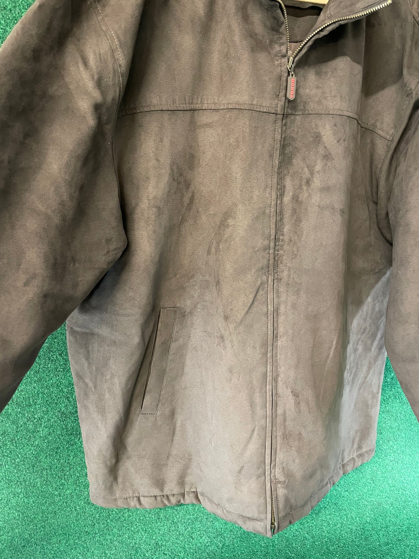 Honda & GATHERS - Insulated Brown Suede Style Exterior with HONDA Logo Lined Jacket