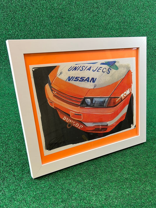 Nissan Skyline R32 GTR Group A UNISIA JECS Racecar Front Quarter View Framed Print