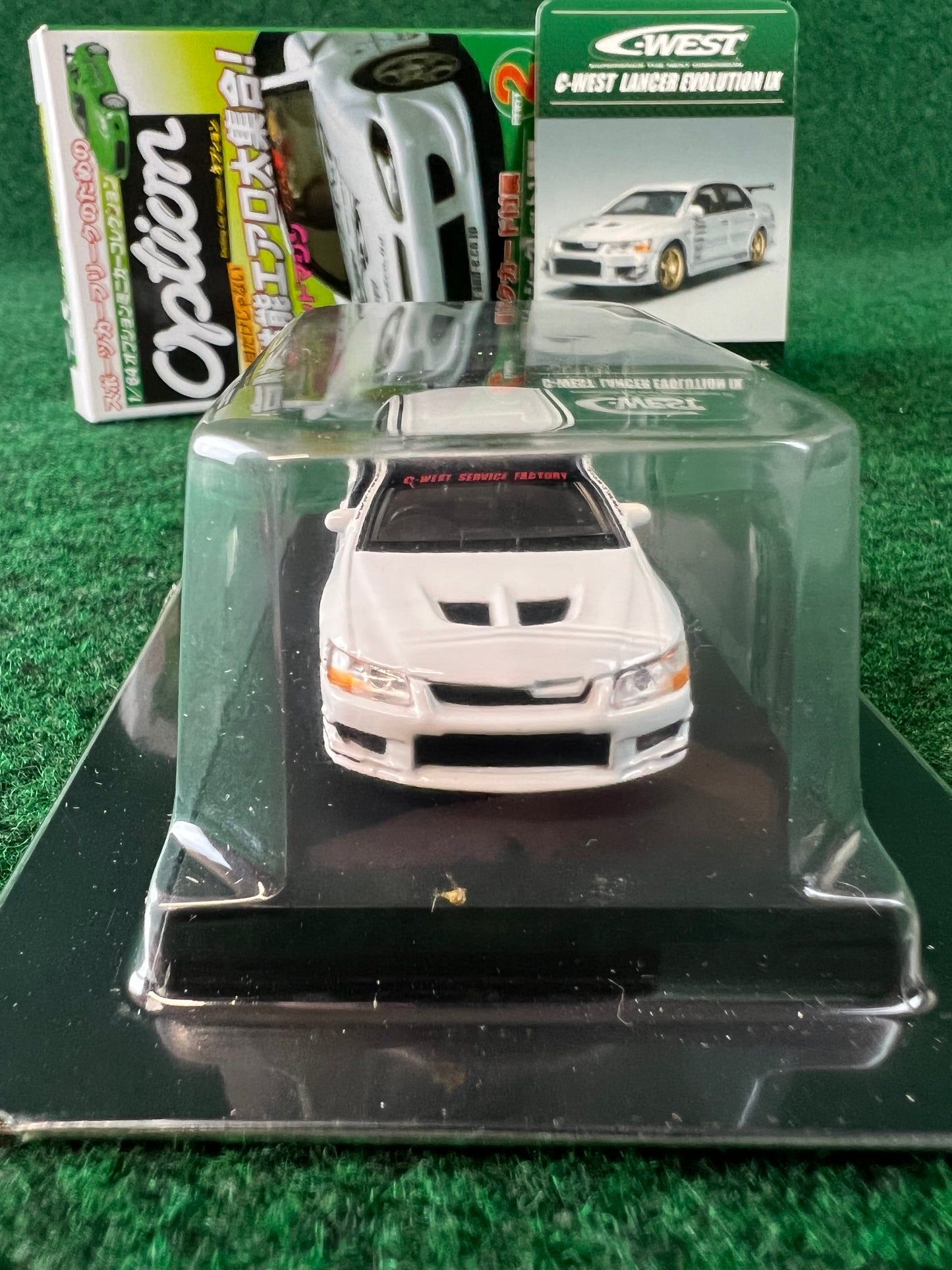 Aoshima - Option C-West Mitsubishi Lancer Evo IX (White) 1/64 Scale Diecast Car