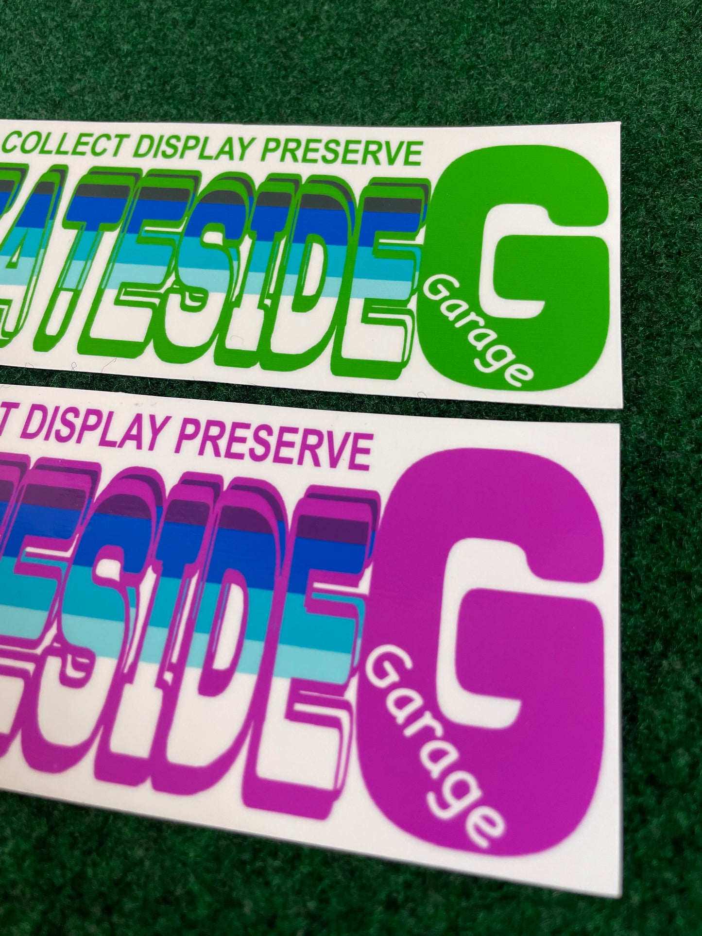 Limited Edition Set: Stateside “G” Garage Gradient Sticker Green & Pink by Zoku-Speed