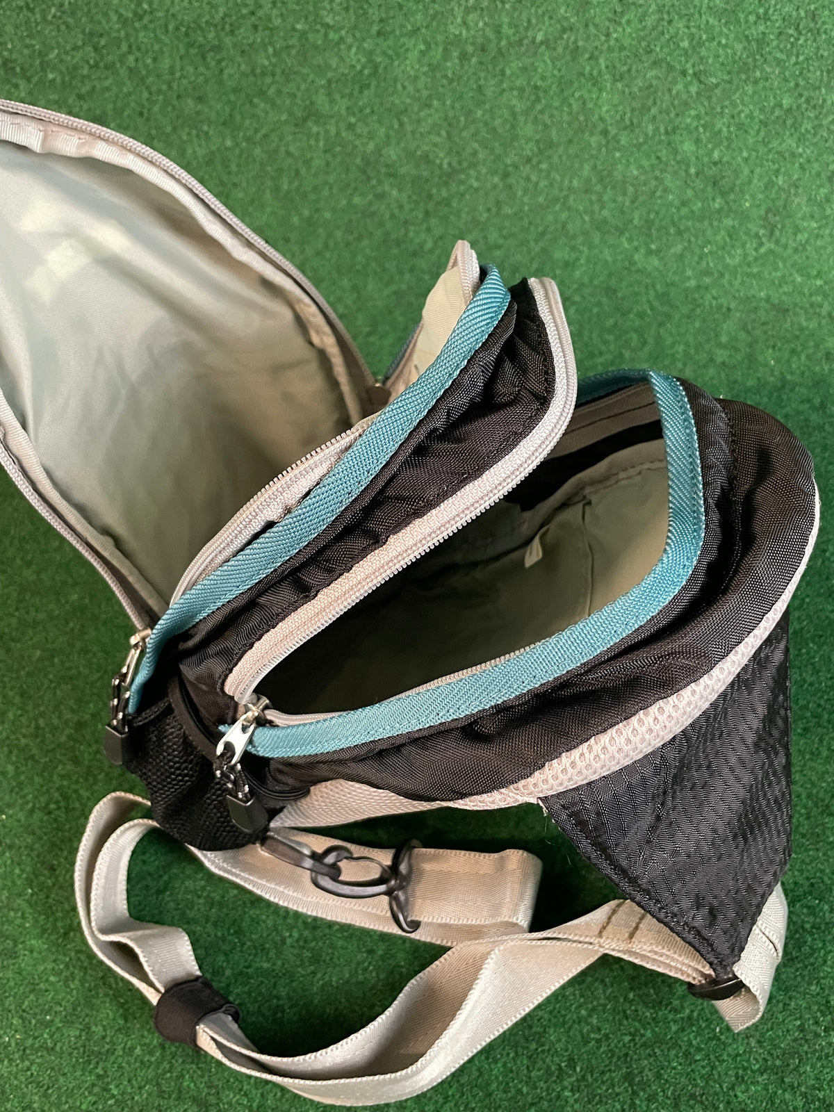 DUNLOP Motorsport - Black/Grey/Teal Mini Shoulder Messenger Travel Bag