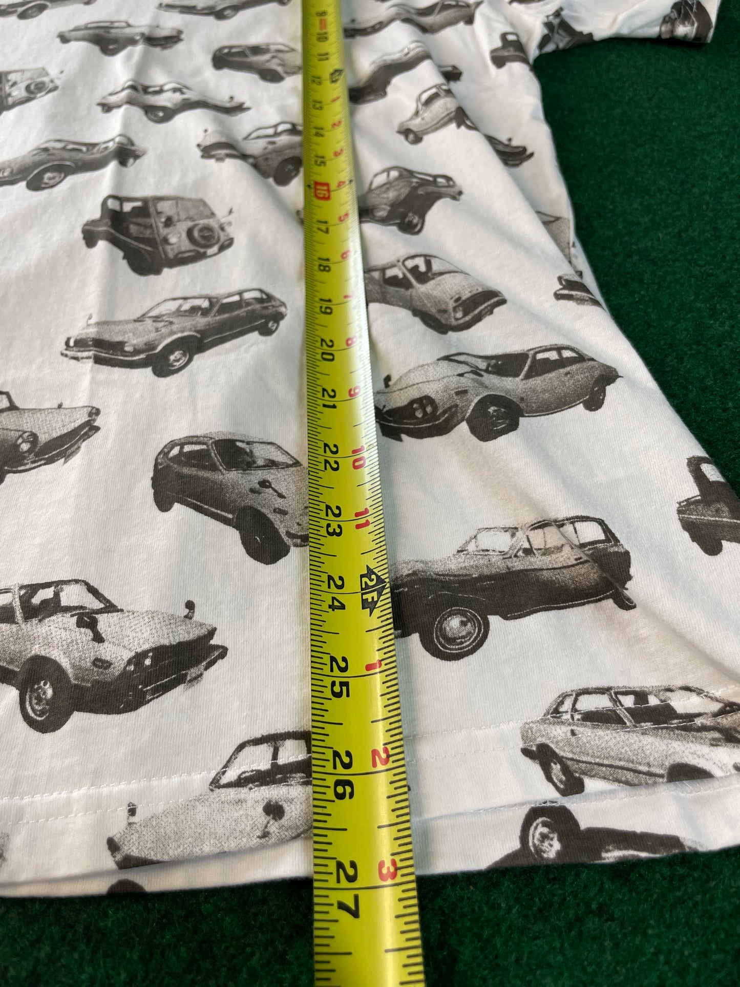 Honda x GU - Cars Pattern White Short Sleeve T-Shirt