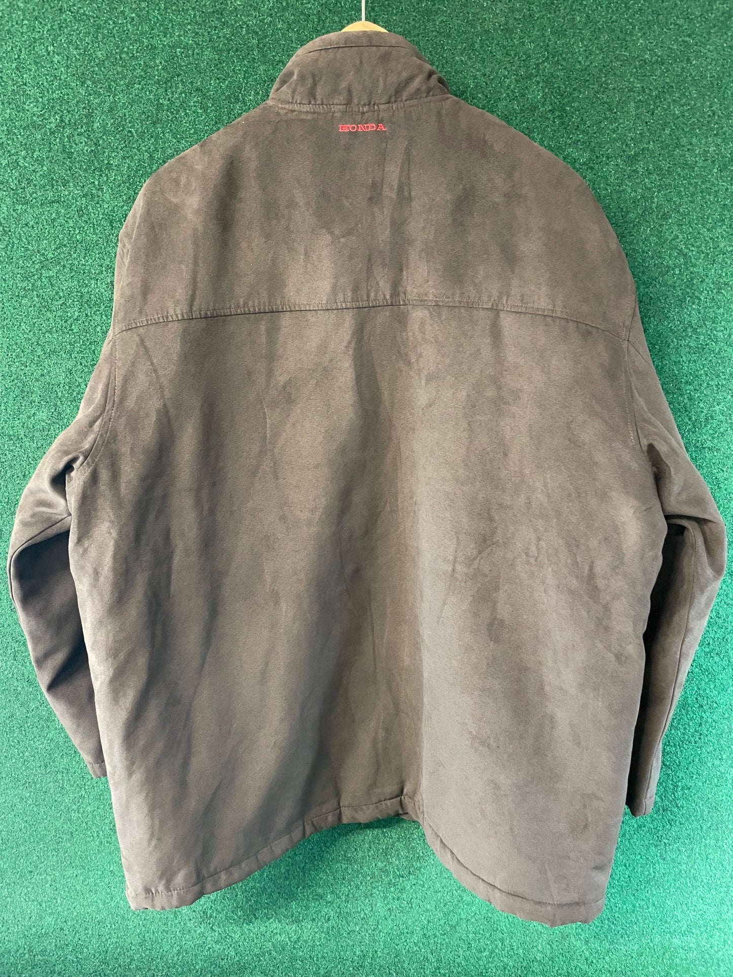 Honda & GATHERS - Insulated Brown Suede Style Exterior with HONDA Logo Lined Jacket