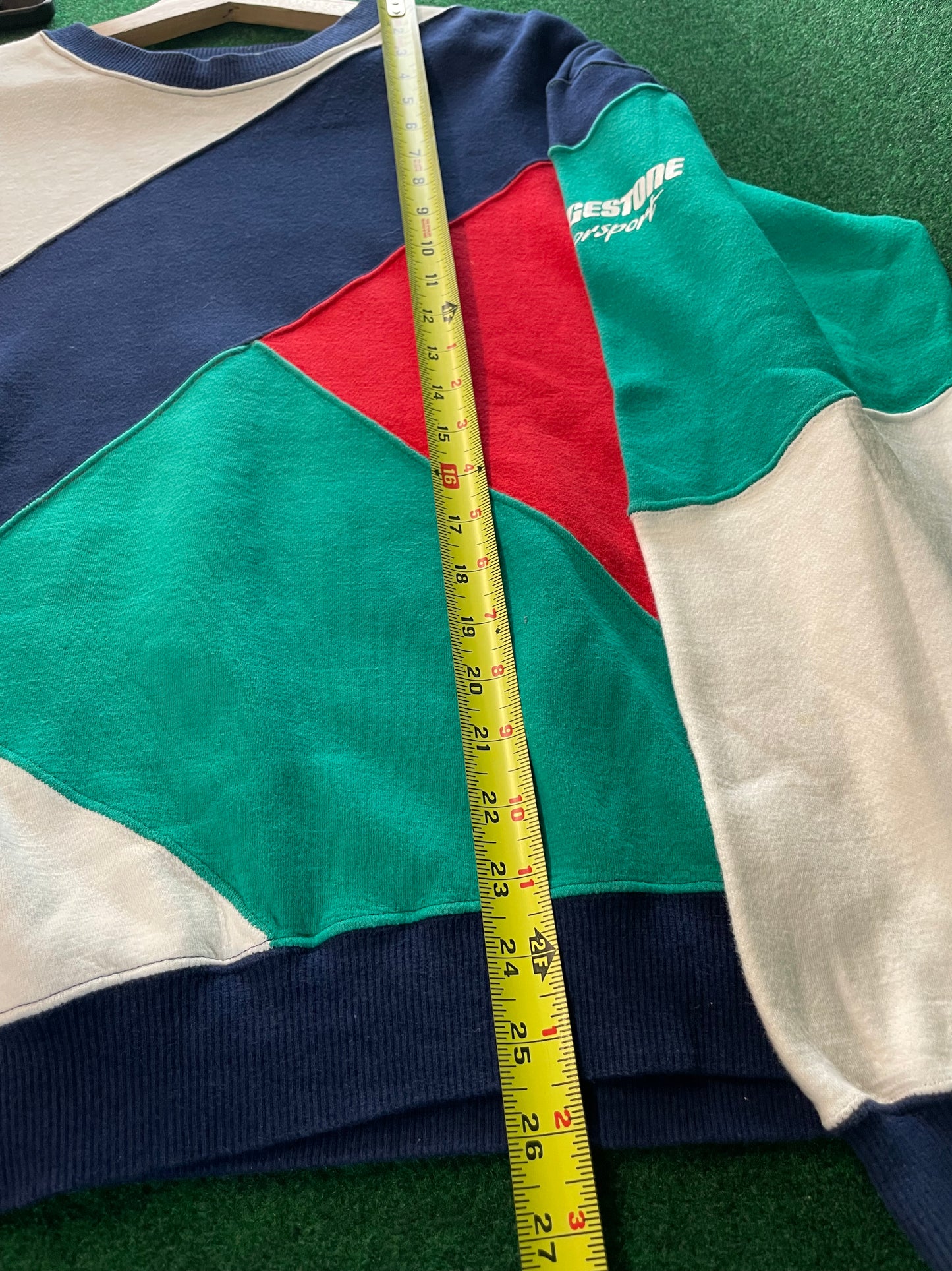 BRIDGESTONE Motorsport Cut and Sew Multicolor Vintage Sweatshirt