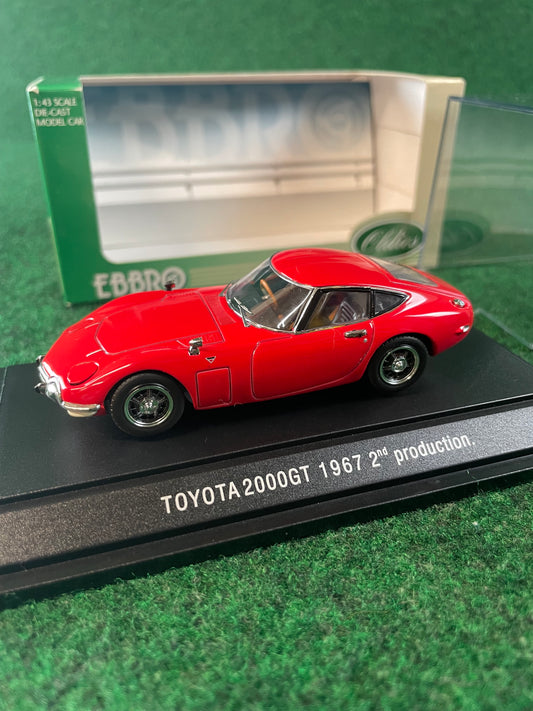 EBBRO - Toyota 2000GT 2nd Production Red 1/43 Scale Diecast