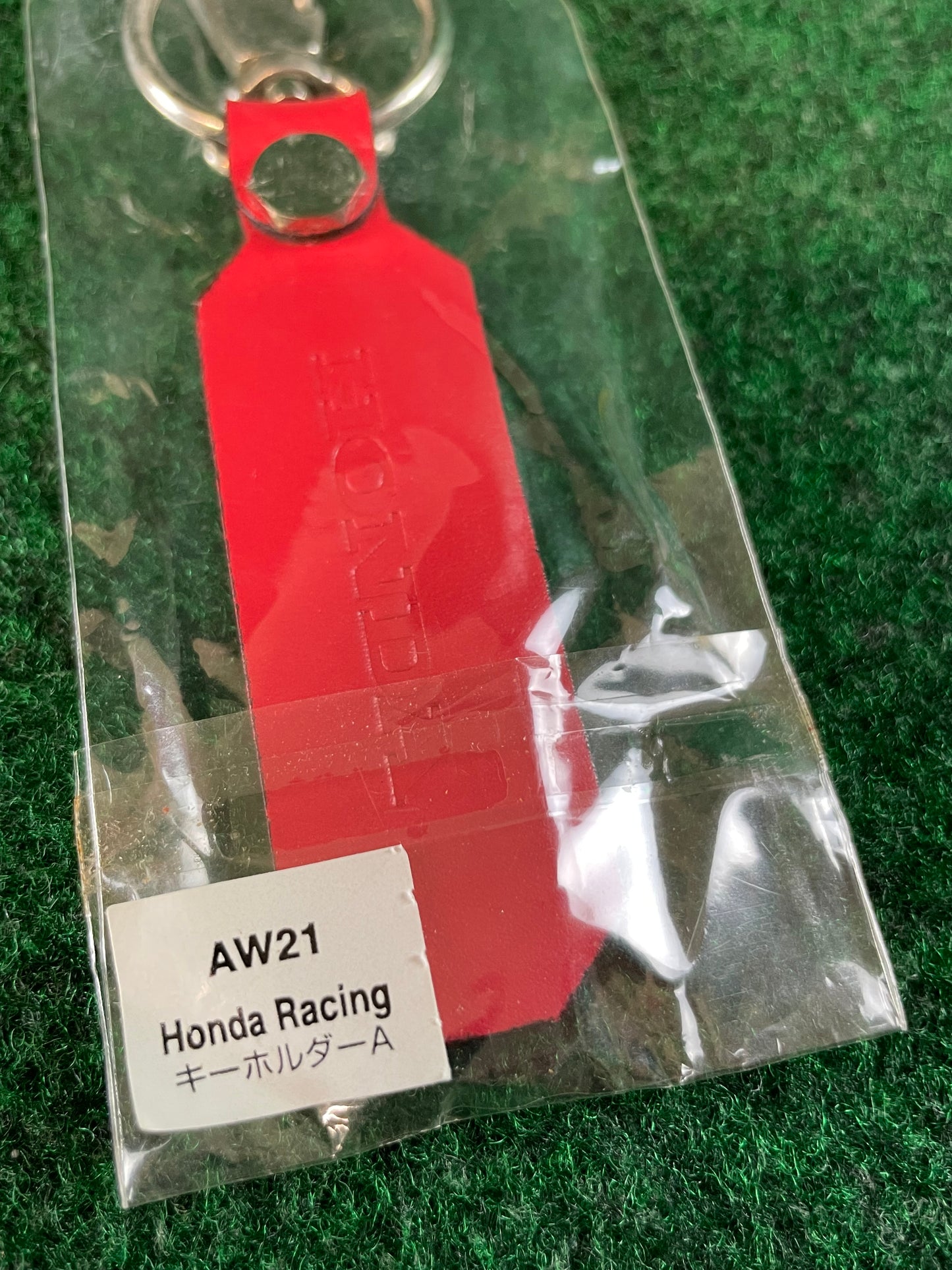Honda Racing - Red/Black Leather & Carbon Fiber Keychain