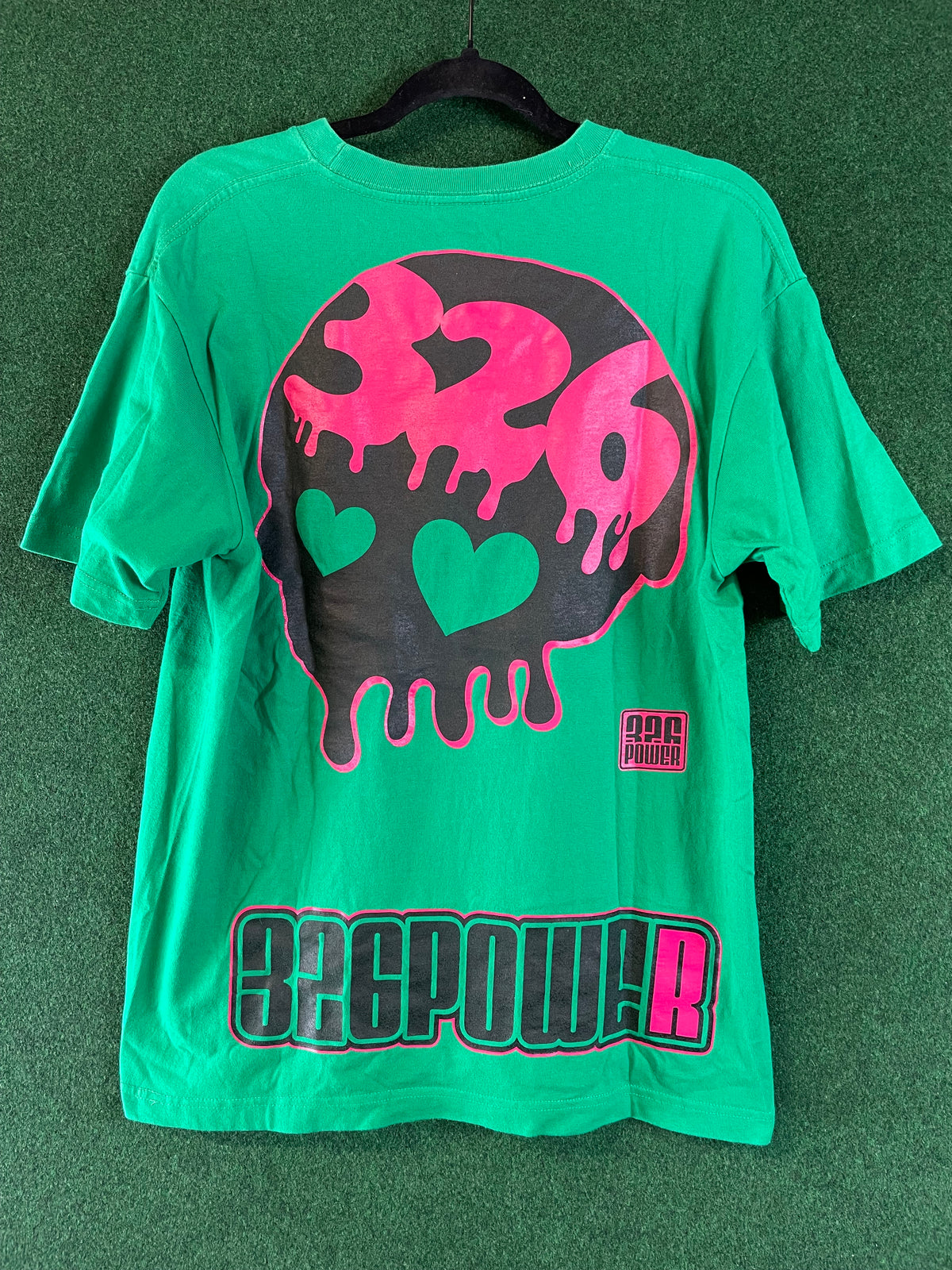 326POWER - Green/Pink/Black Skull Drip T-shirt
