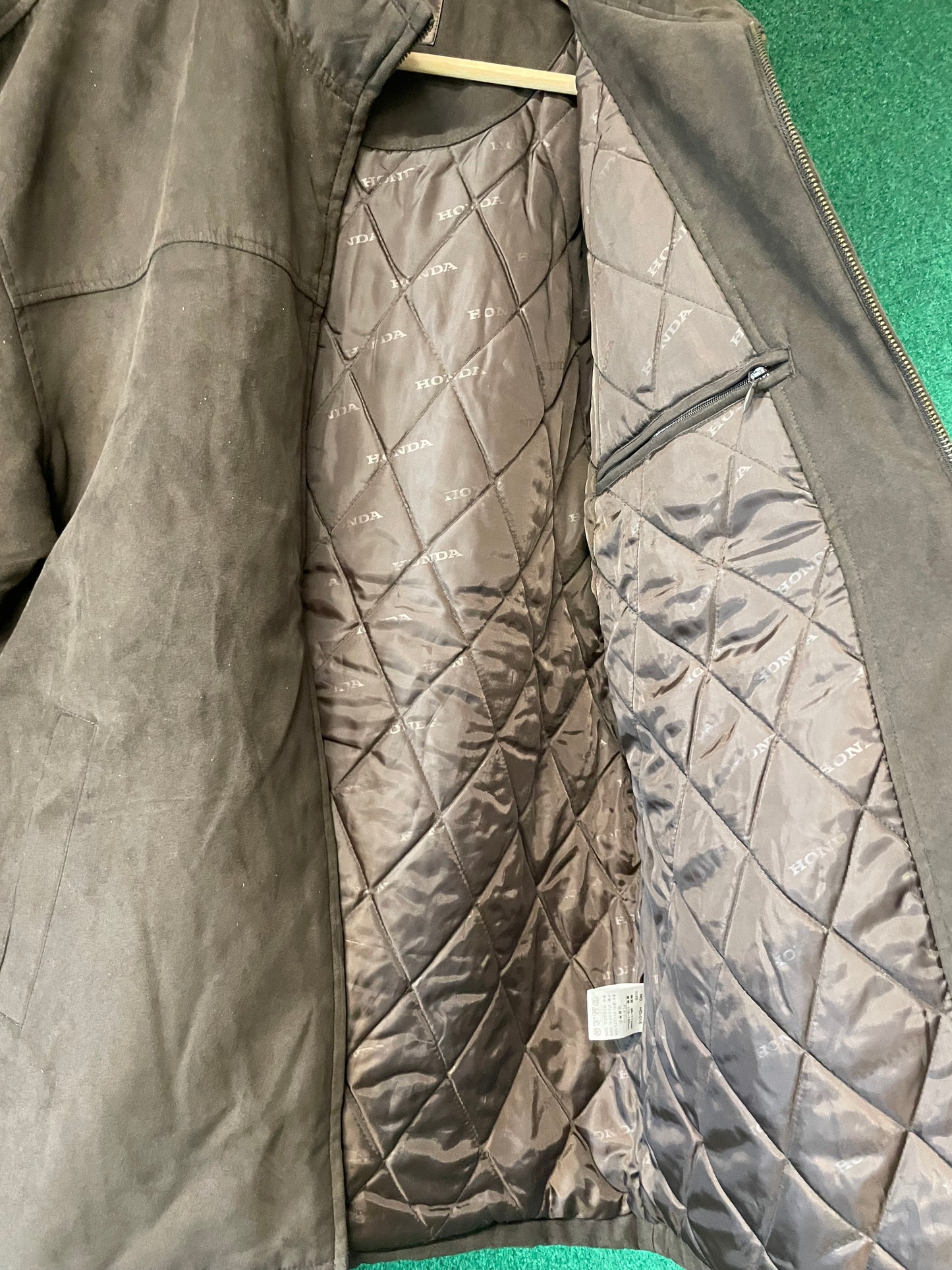 Honda & GATHERS - Insulated Brown Suede Style Exterior with HONDA Logo Lined Jacket