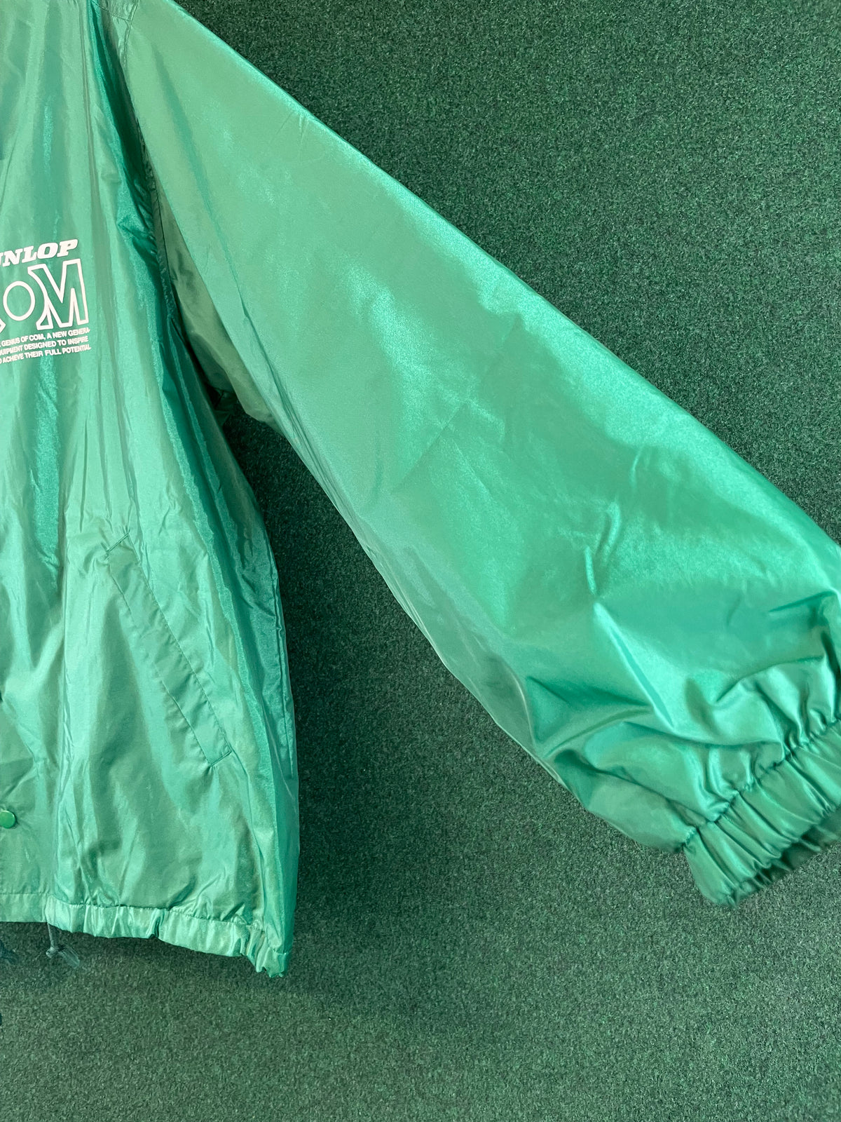 DUNLOP COM - Vintage Green Nylon Windbreaker Jacket