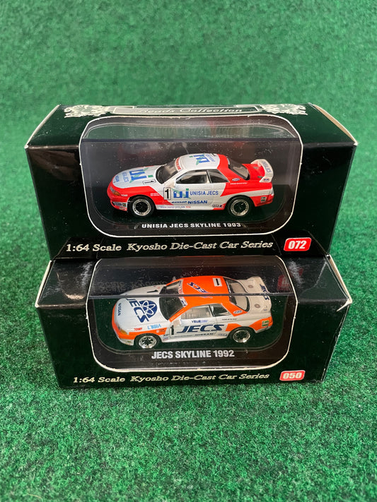 KYOSHO - Beads Collection 1992 & 1993 Unisia JECS Nissan Skyline R32 GT-R 1/64 Scale Diecast Set