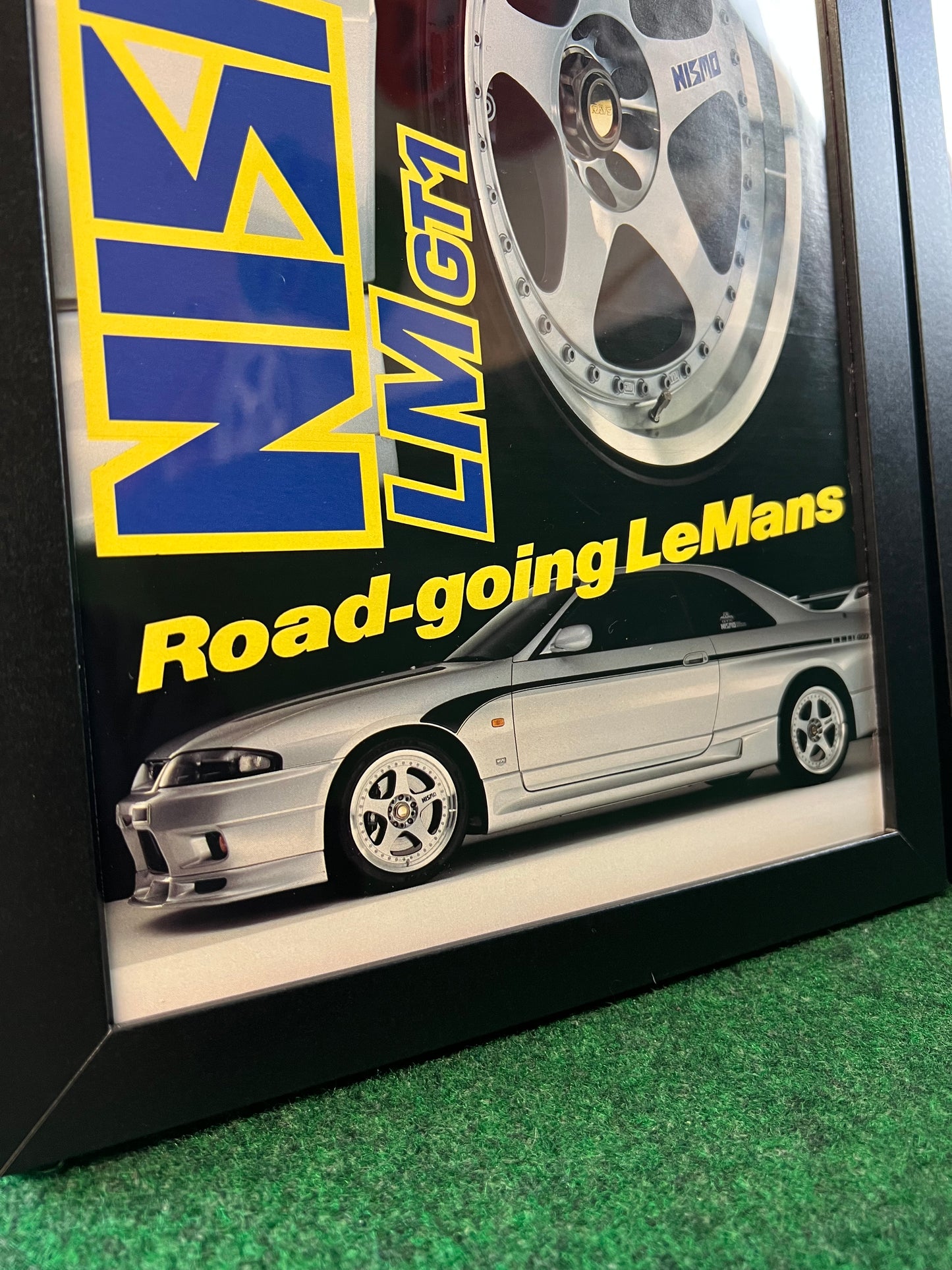 NISMO - RAYS Wheels LMGT1 on Nissan Skyline R33 GT-R 400R & LMGT2 on R33 GTS-T Framed Advertisement Picture Set (1995)