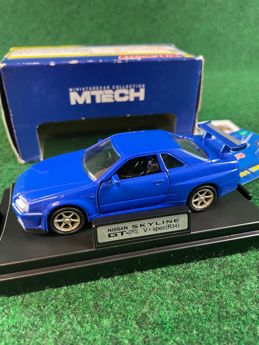 MTECH Nissan Skyline R34 GT-R - Blue 1/43 Scale Diecast