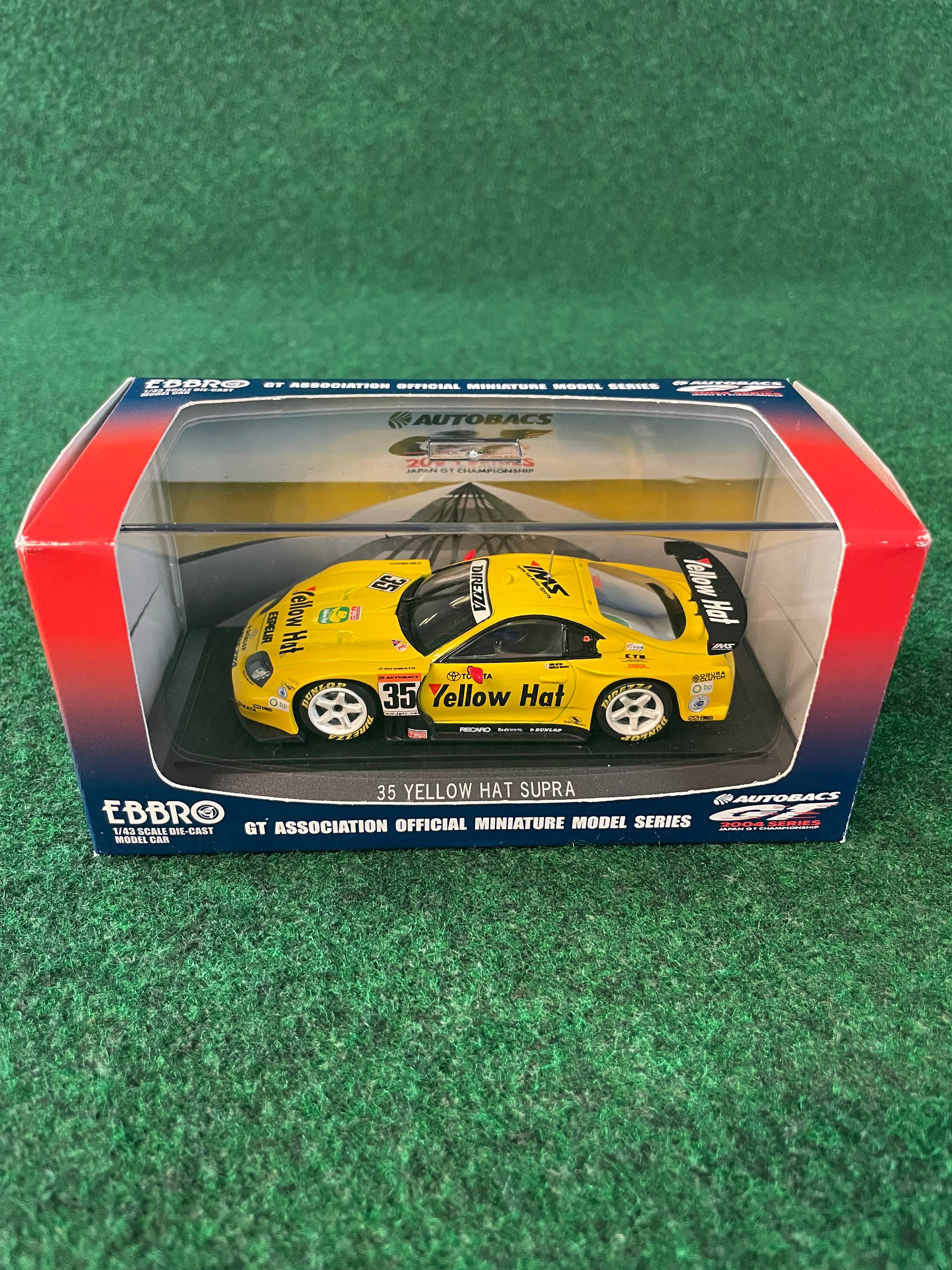 EBBRO - 2004 JGTC Yellow Hat YMS Toyota Supra 1/43 Scale Diecast
