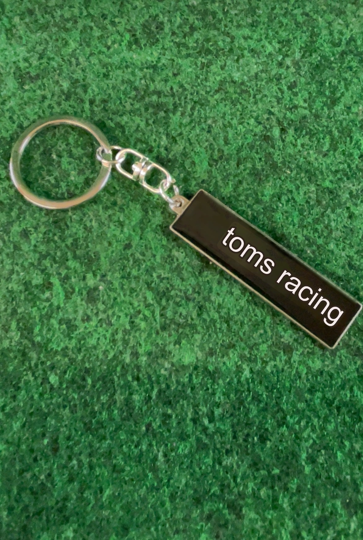 TOM'S Emblem Metal Keychain Collection - Black/White Letters