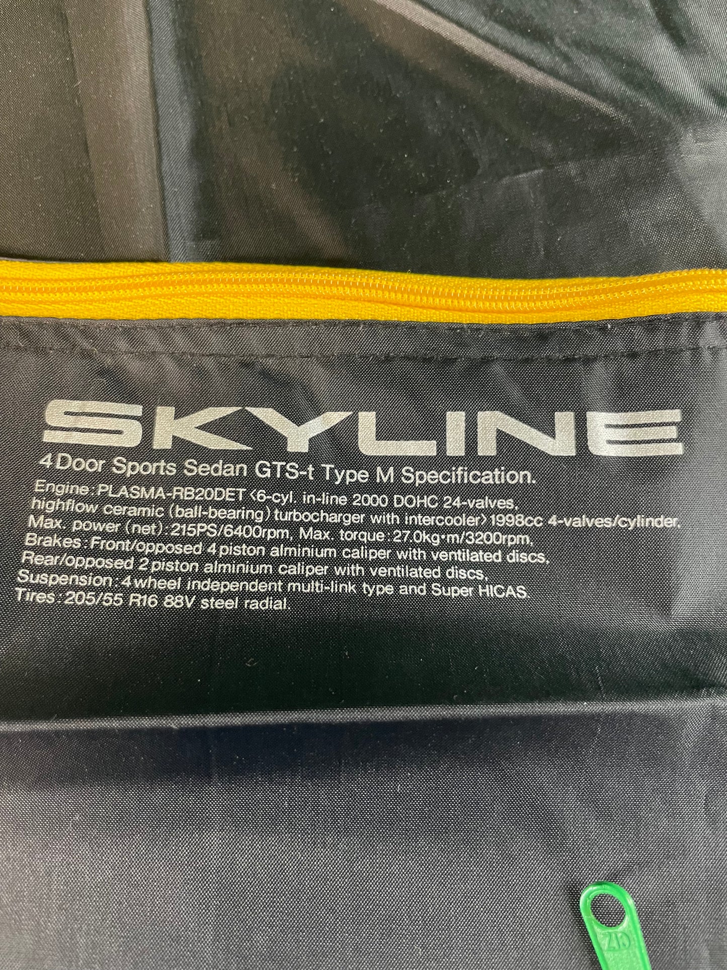 Nissan Skyline R32 GTS-T Type M - Green, Red and Yellow Zipper Bags Complete Set