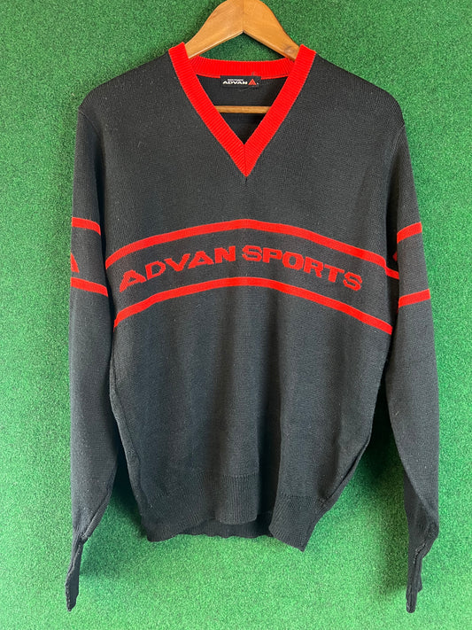 ADVAN SPORTS V-neck Knit Vintage Sweater