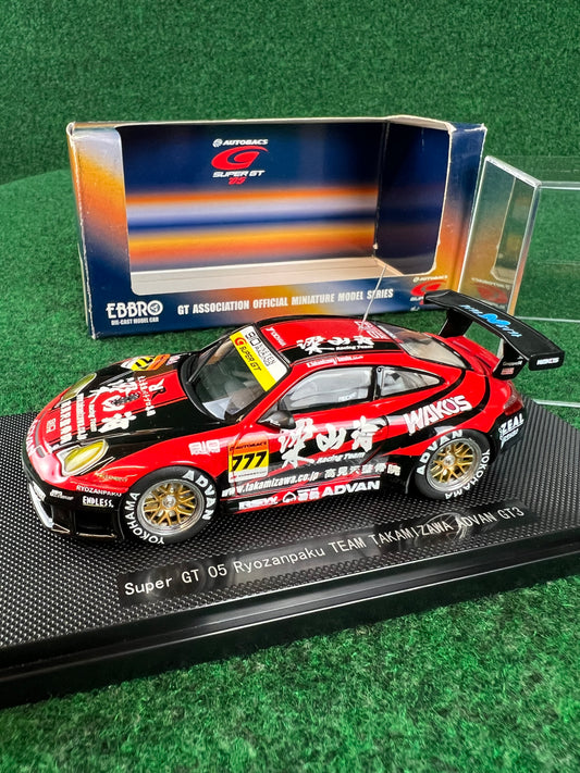 EBBRO - 2005 Super GT Ryozanpaku TEAM TAKAMIZAWA ADVAN Porsche 911 GT3 1/43 Scale Diecast