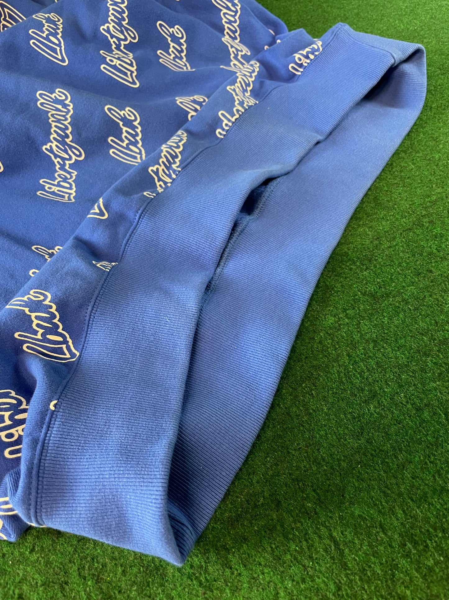 Liberty Walk LBWK - Blue All Over Cursive Font Logo Hooded Sweatshirt