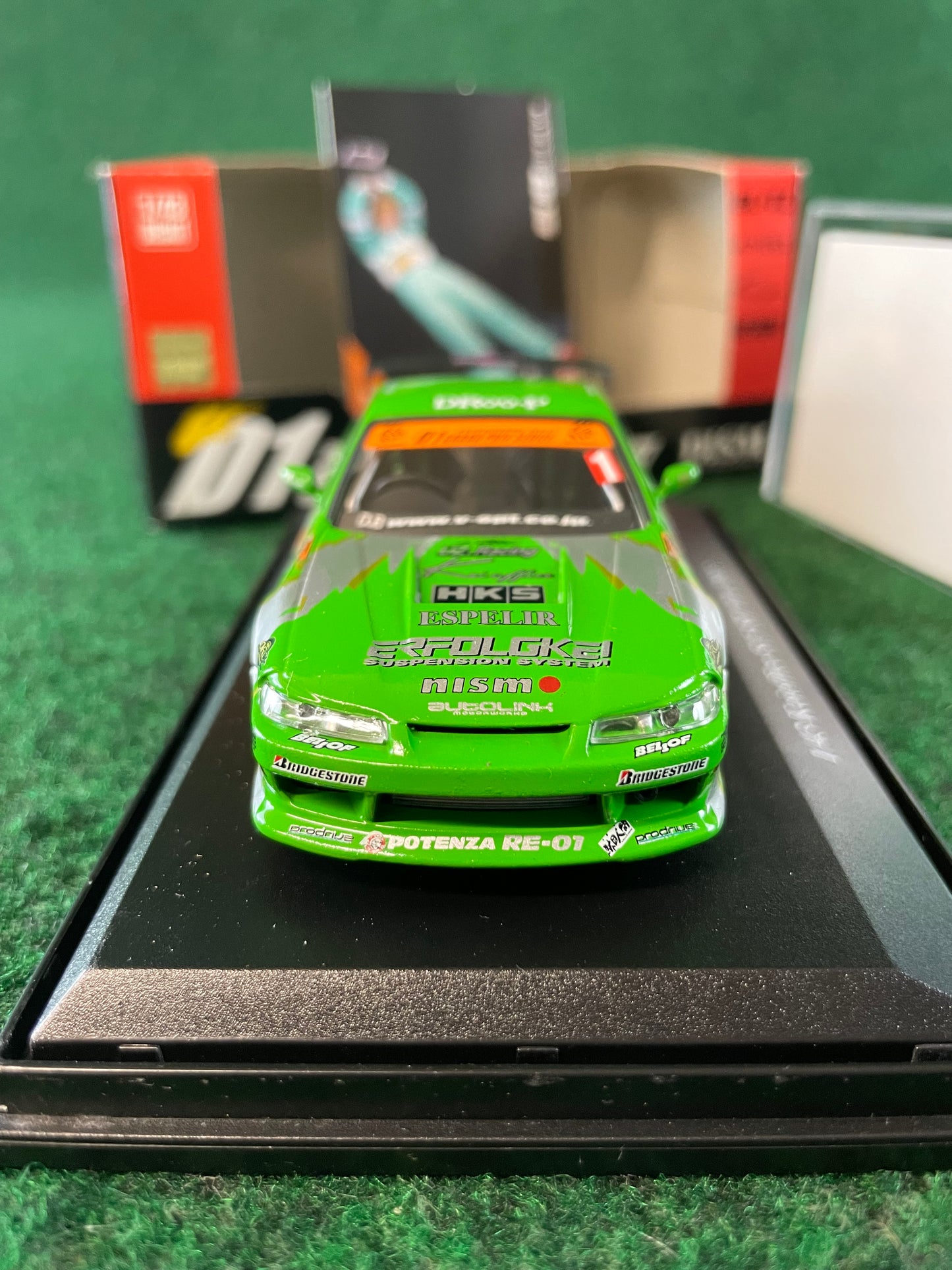 DISM D1 Grand Prix Memorial - 2003 Kei Office Nissan Silvia S15 #1 Car 1/43 Scale Diecast