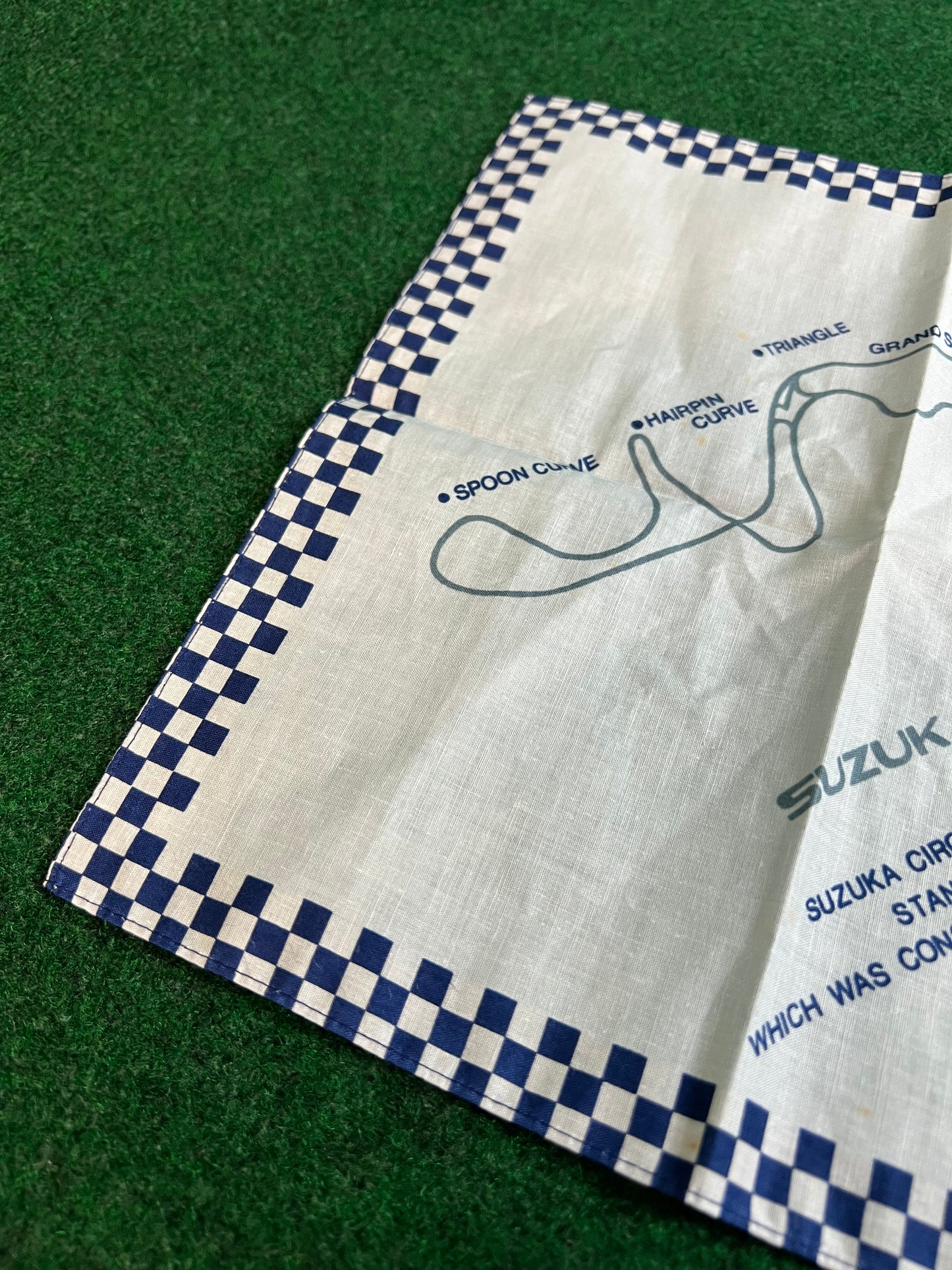SUZUKA CIRCUIT - Course Map Vintage 1987 Handkerchief Towel