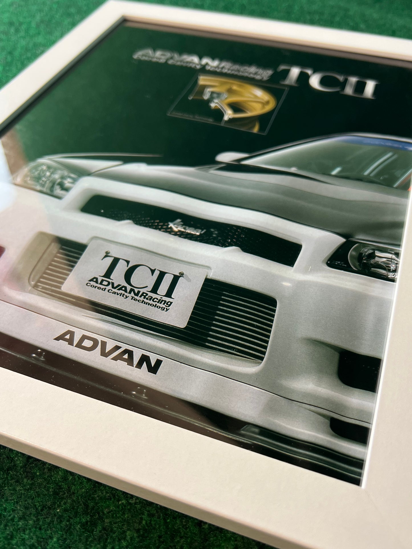 ADVAN Racing Yokohama TC-II Wheels on Nissan Skyline R34 GT-R - Framed Advertisement Picture Set