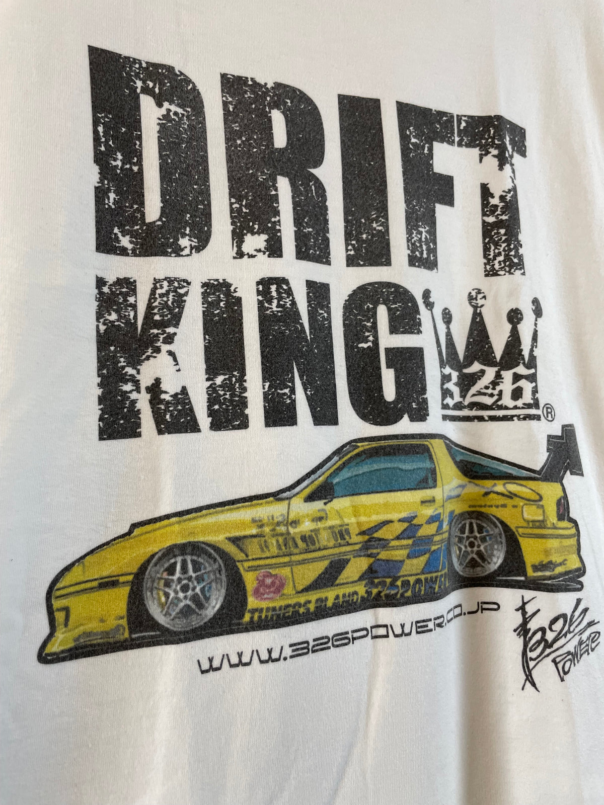 326POWER - DRIFT KING Mazda FC RX-7 Shakotan Has No Limits White T-shirt