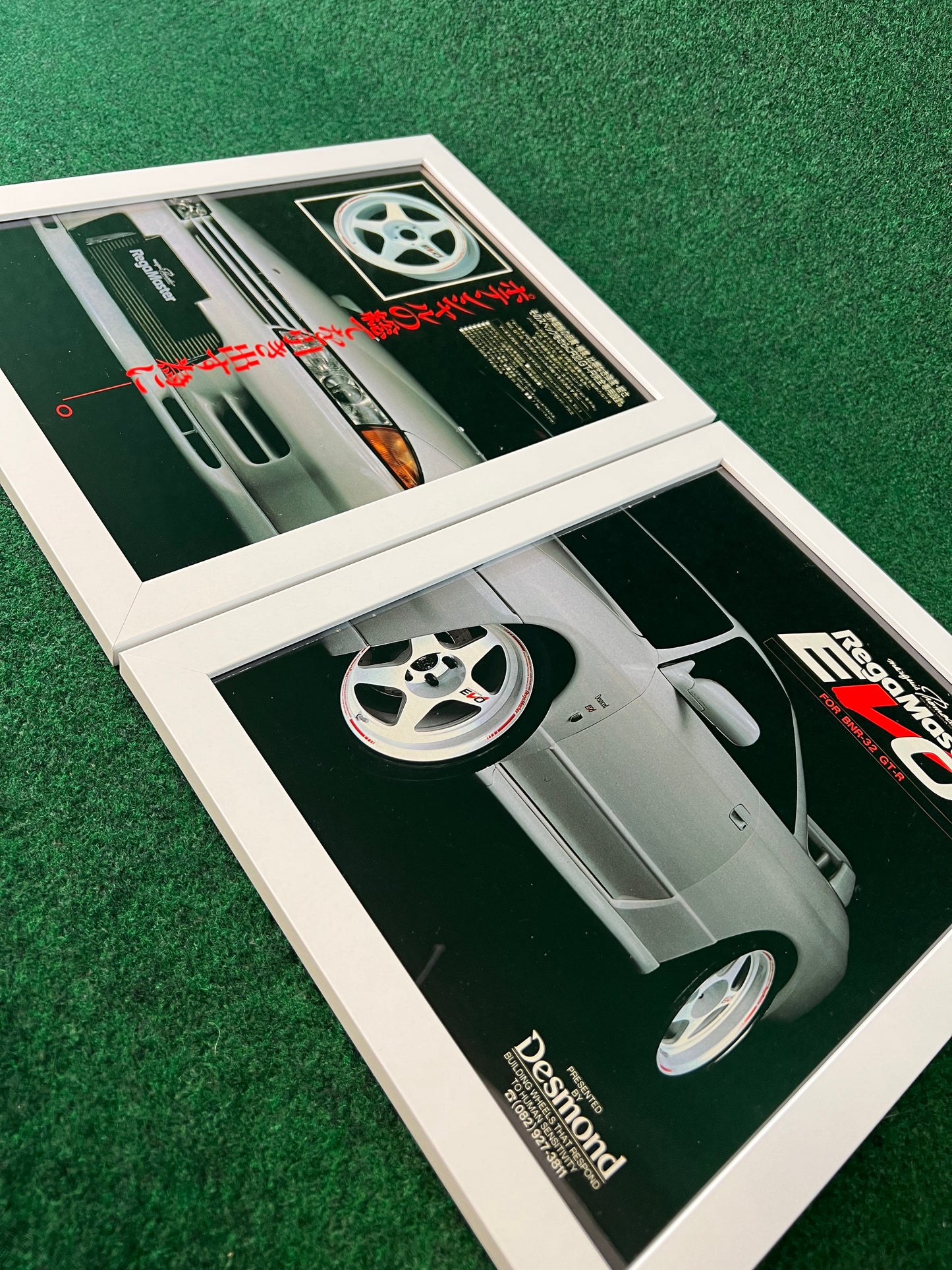 Desmond Regamaster EVO Wheels - Nissan Skyline R32 GT-R Specs Framed Advertisement Picture Set (1995)