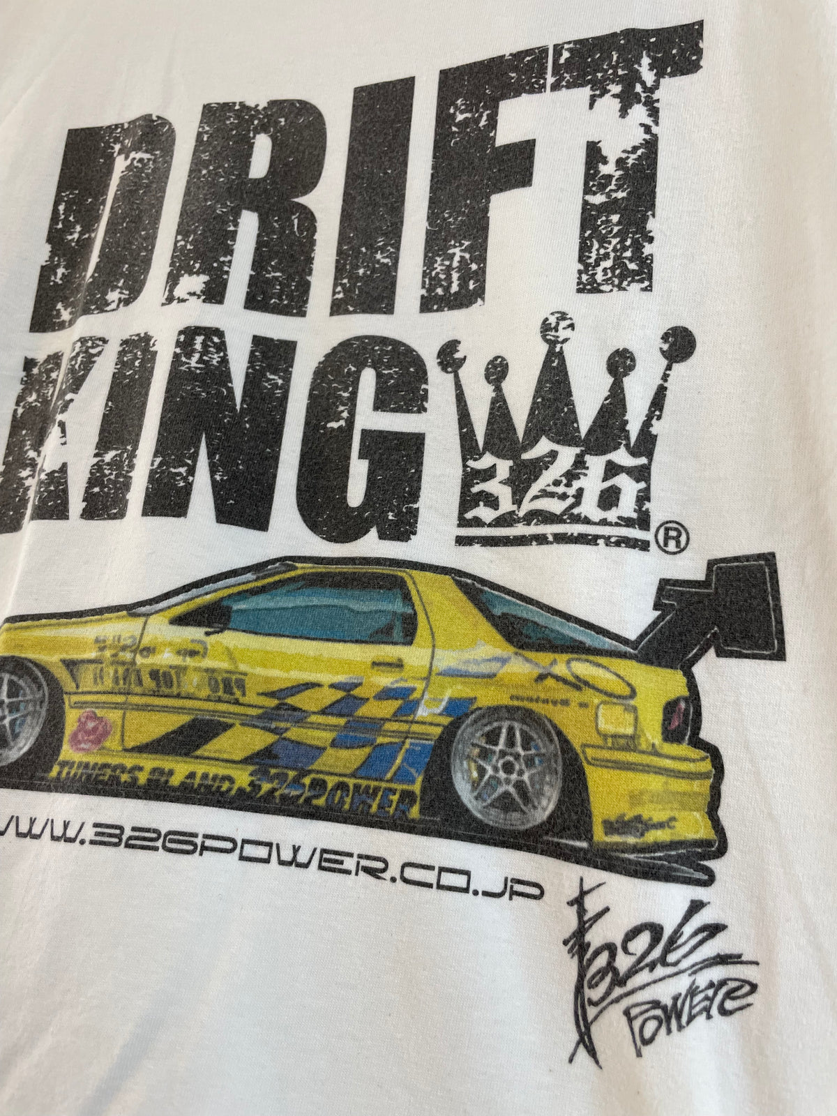 326POWER - DRIFT KING Mazda FC RX-7 Shakotan Has No Limits White T-shirt