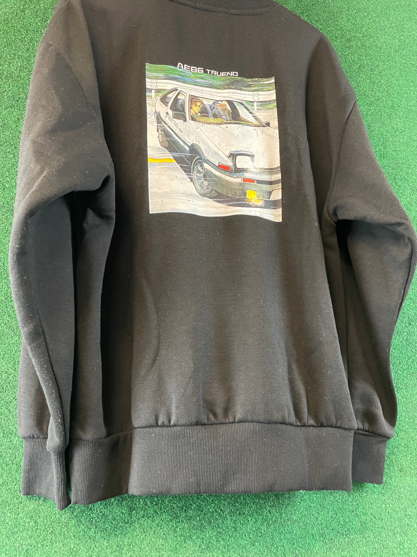 Initial D - 30th Anniversary Fujiwara Tofu Shop Toyota AE86 Black Sweatshirt (XL)