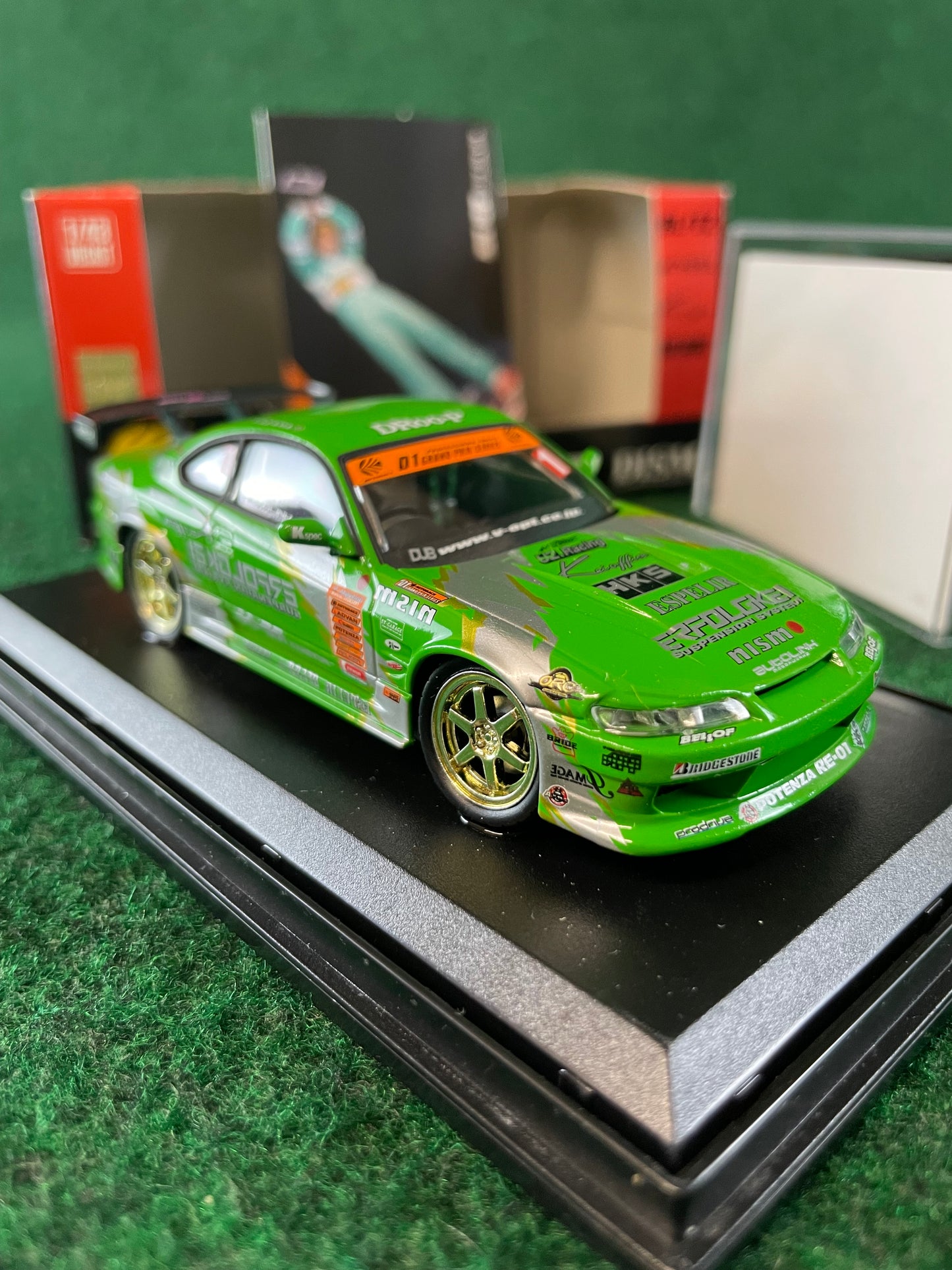 DISM D1 Grand Prix Memorial - 2003 Kei Office Nissan Silvia S15 #1 Car 1/43 Scale Diecast