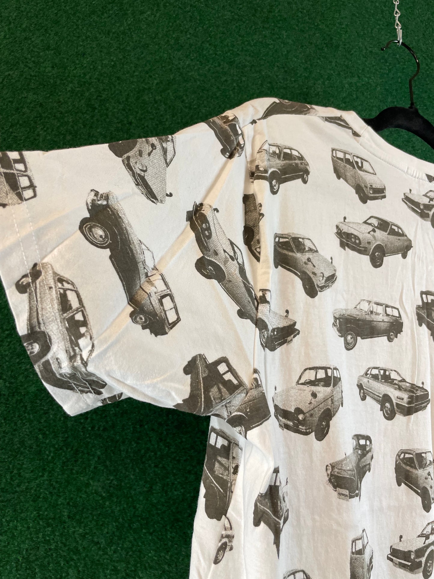 Honda x GU - Cars Pattern White Short Sleeve T-Shirt