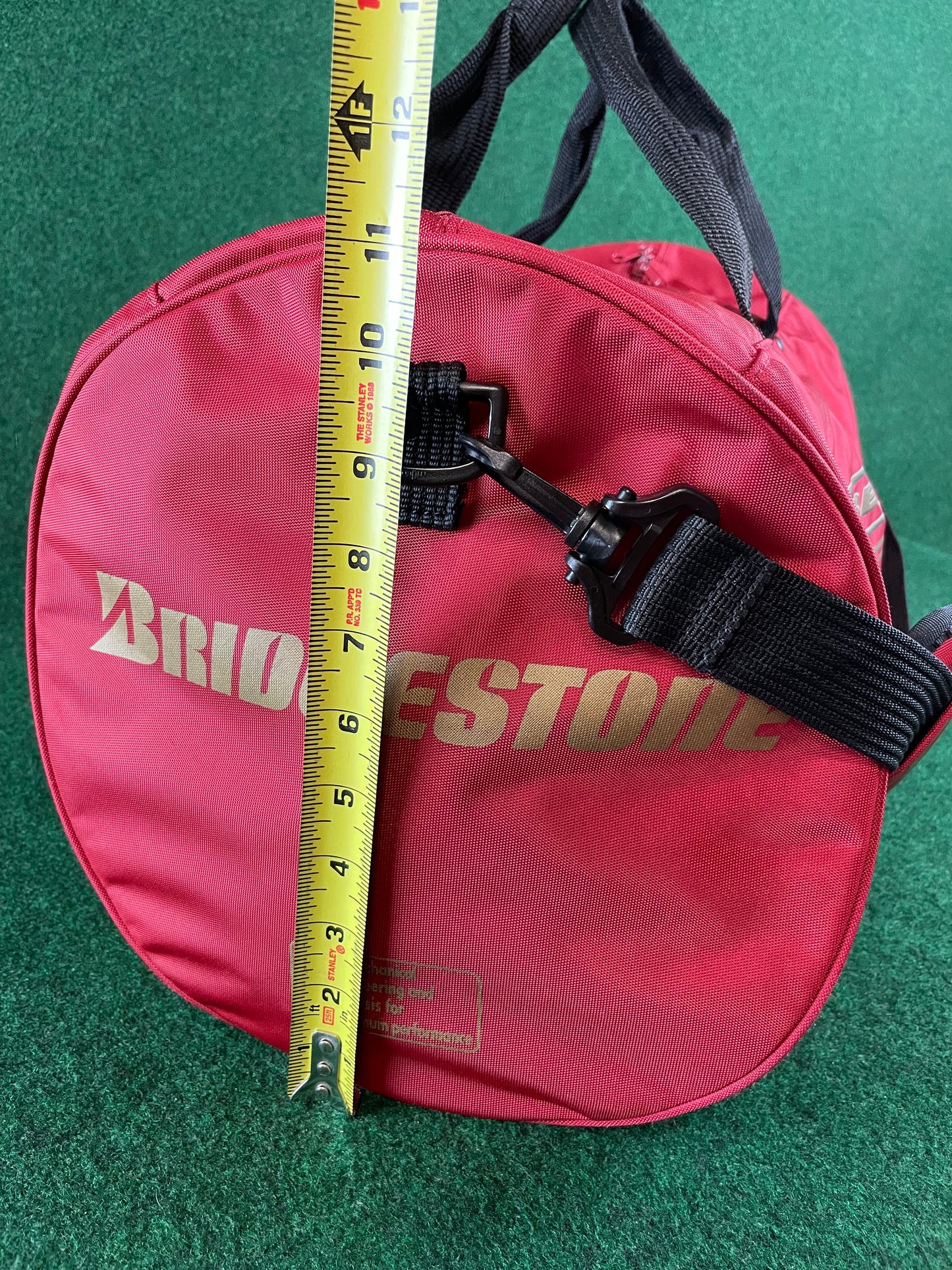 BRIDGESTONE - BEAM Vintage Burgundy w/ Gold Lettering Red Duffle Bag