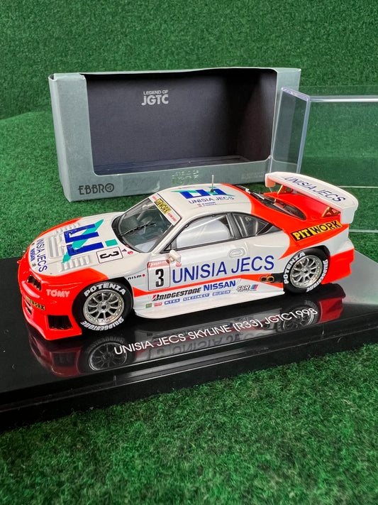 EBBRO Legends of JGTC - 1998 Unisia JECS Nissan Skyline R33 GTR 1/43 Scale Diecast