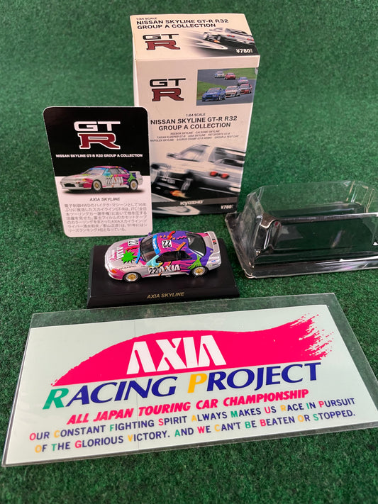 AXIA Group A Nissan Skyline R32 GT-R Vintage Sticker & 1/64 Scale Diecast Set