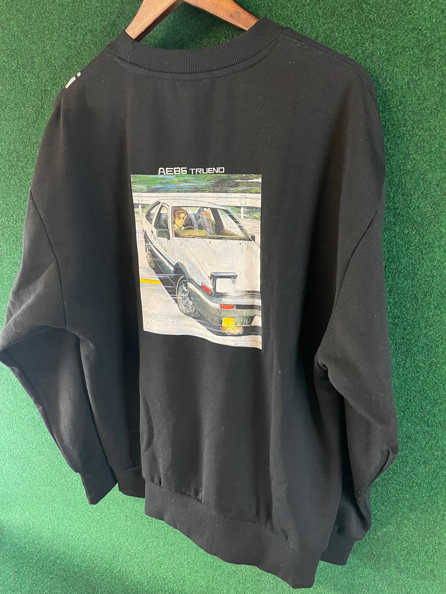 Initial D - 30th Anniversary Fujiwara Tofu Shop Toyota AE86 Black Sweatshirt (XL)