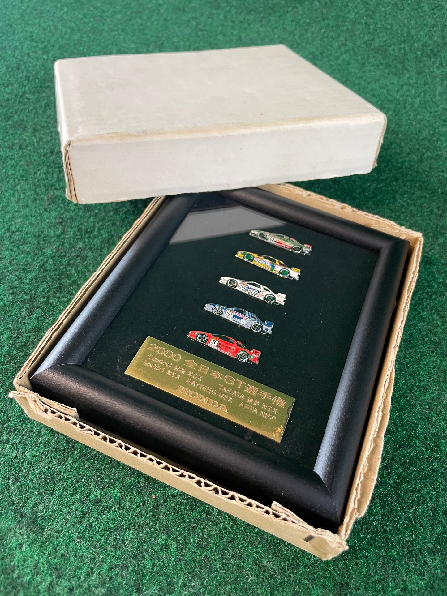 2000 JGTC Commemorative Honda NSX Racecars Framed Pin and Plaque Collection
