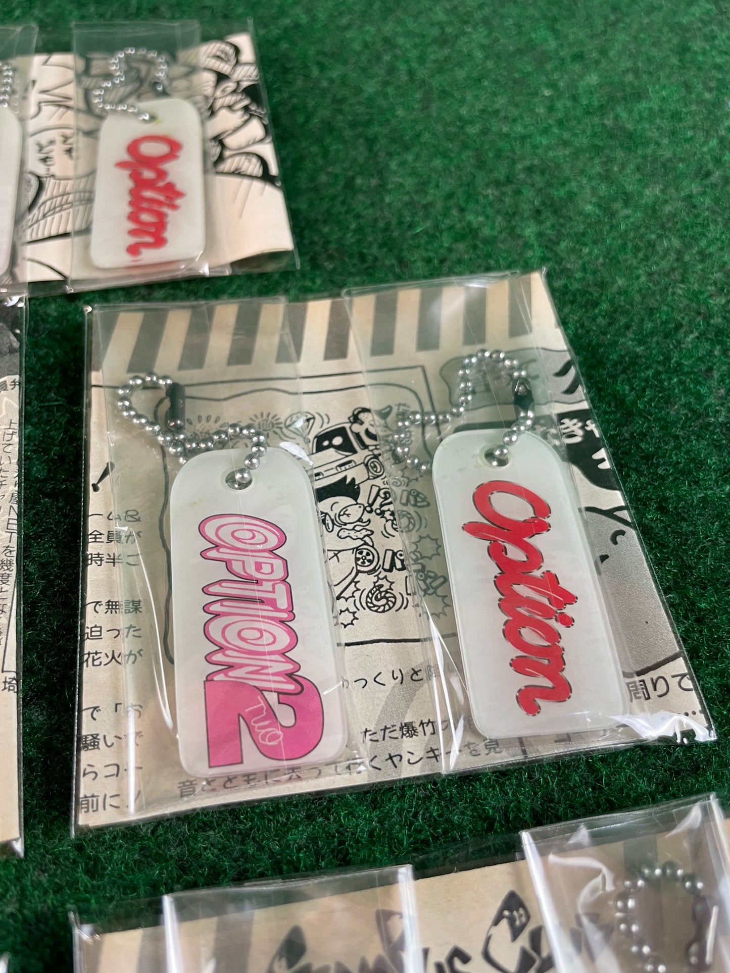 Option & Option2 Clear Flexible Logo Keychain Sets