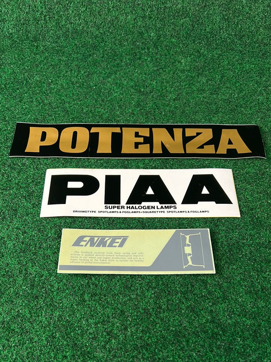 Potenza, PIAA & Enkei - Vintage Sticker Set