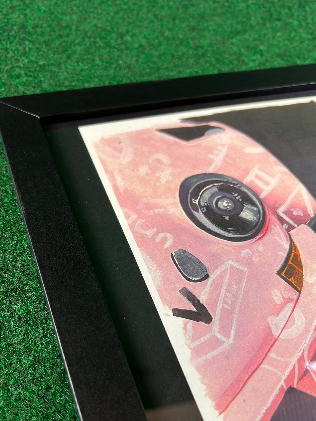 Hoonipigasus Porsche 911 Carrera Front Drivers sode Headlight and Aero View View - Framed Print