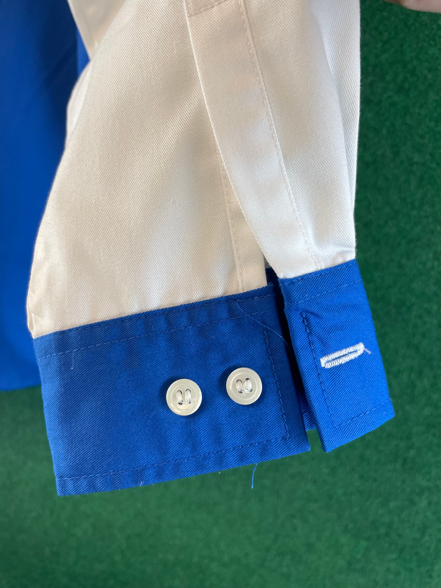 Calsonic Team IMPUL - Blue & White Long Sleeve Buttondown Crew Shirt