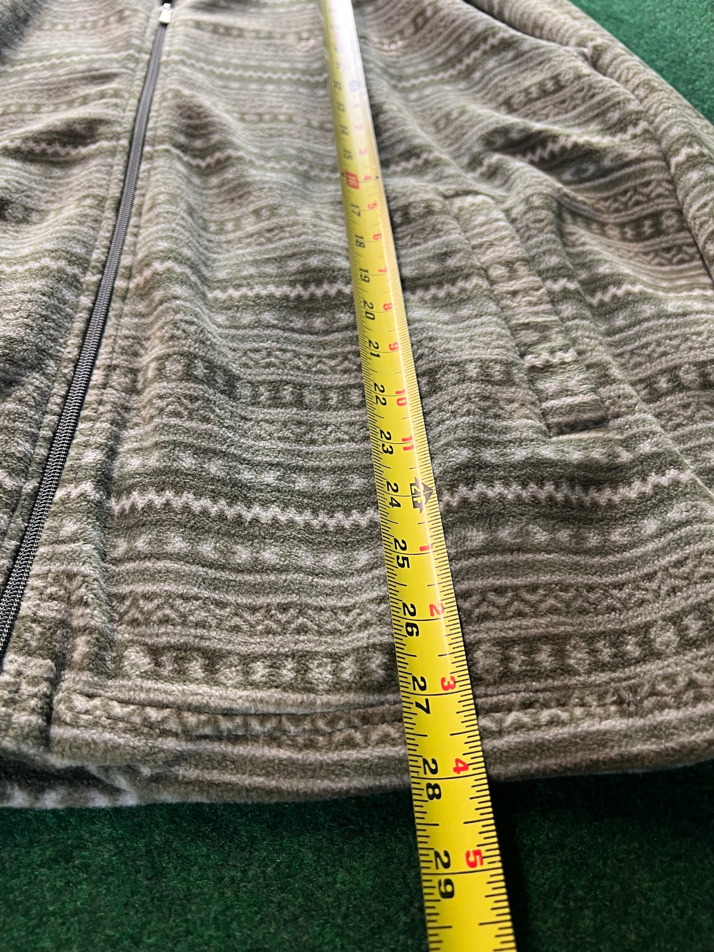 DUNLOP Motorsport - Green/Tan Patterned Fleece Zip Up Jacket - 3L